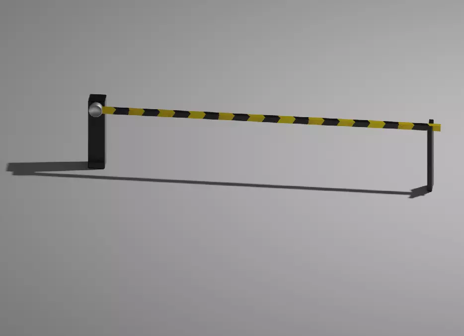 Automatic Traffic Barrier Low-poly 3D model_0