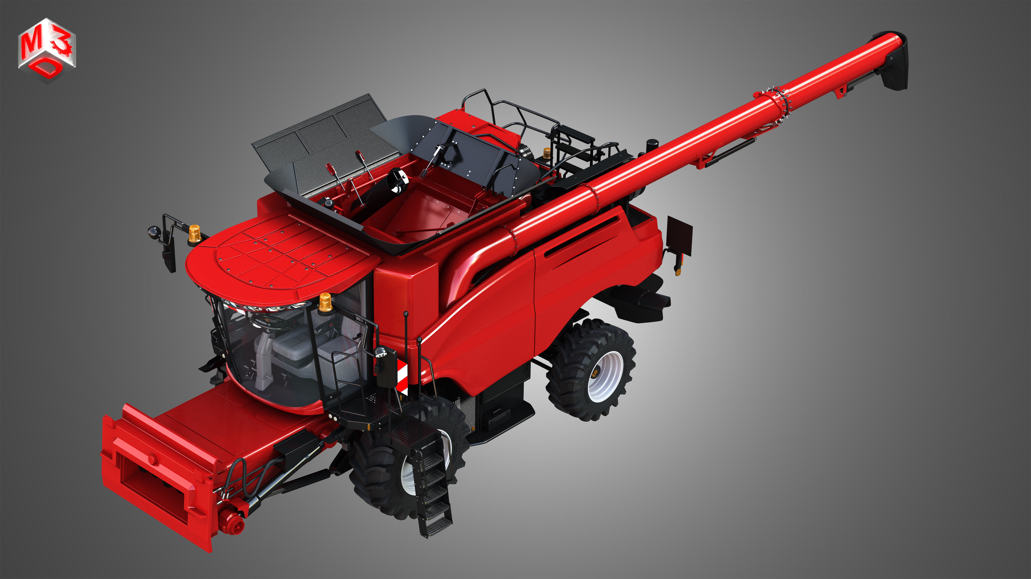 Axial-Flow 9240 Combine Harvester - with Wheels 3D model_7