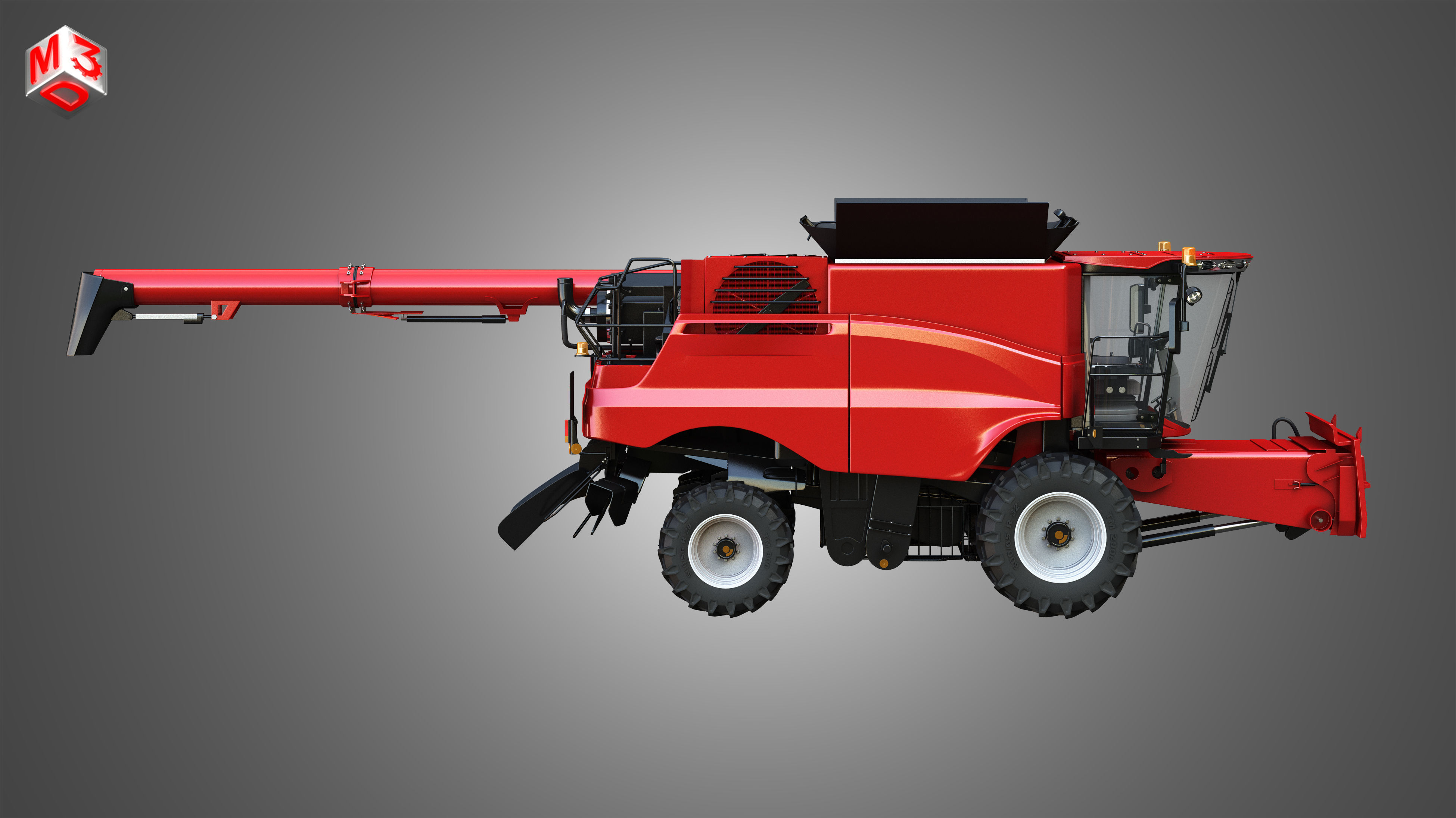 Axial-Flow 9240 Combine Harvester - with Wheels 3D model_6