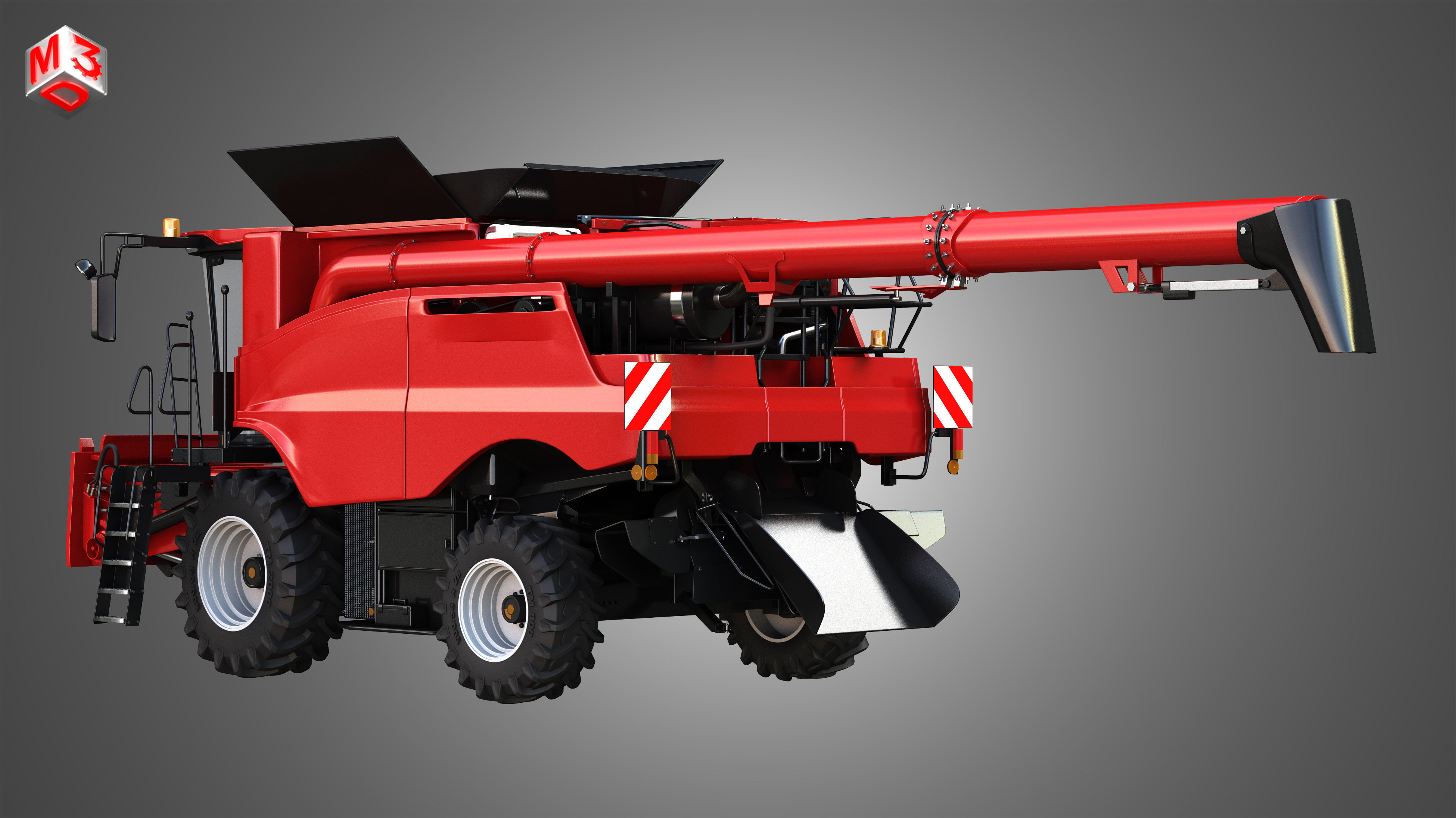 Axial-Flow 9240 Combine Harvester - with Wheels 3D model_4