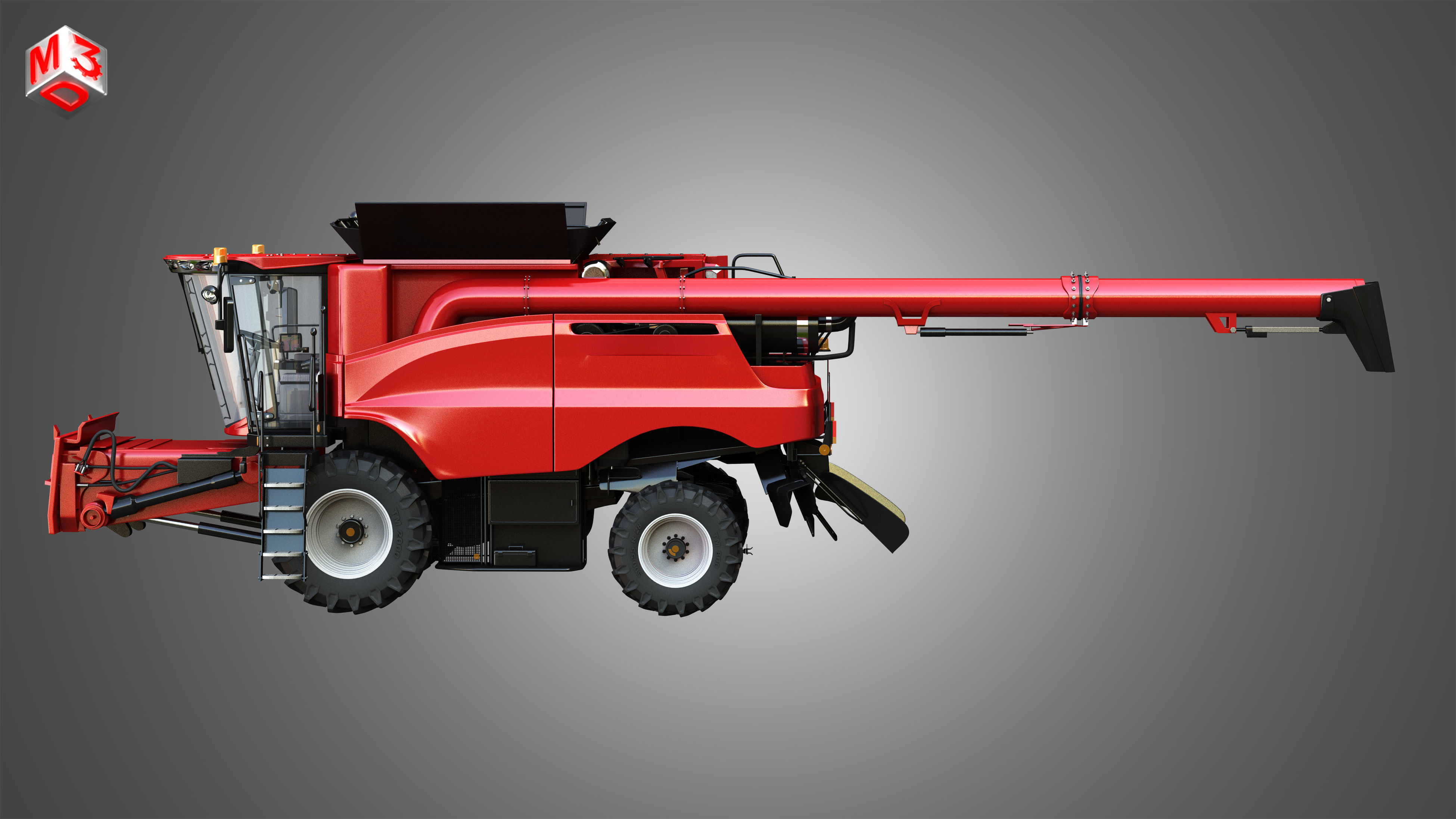 Axial-Flow 9240 Combine Harvester - with Wheels 3D model_5