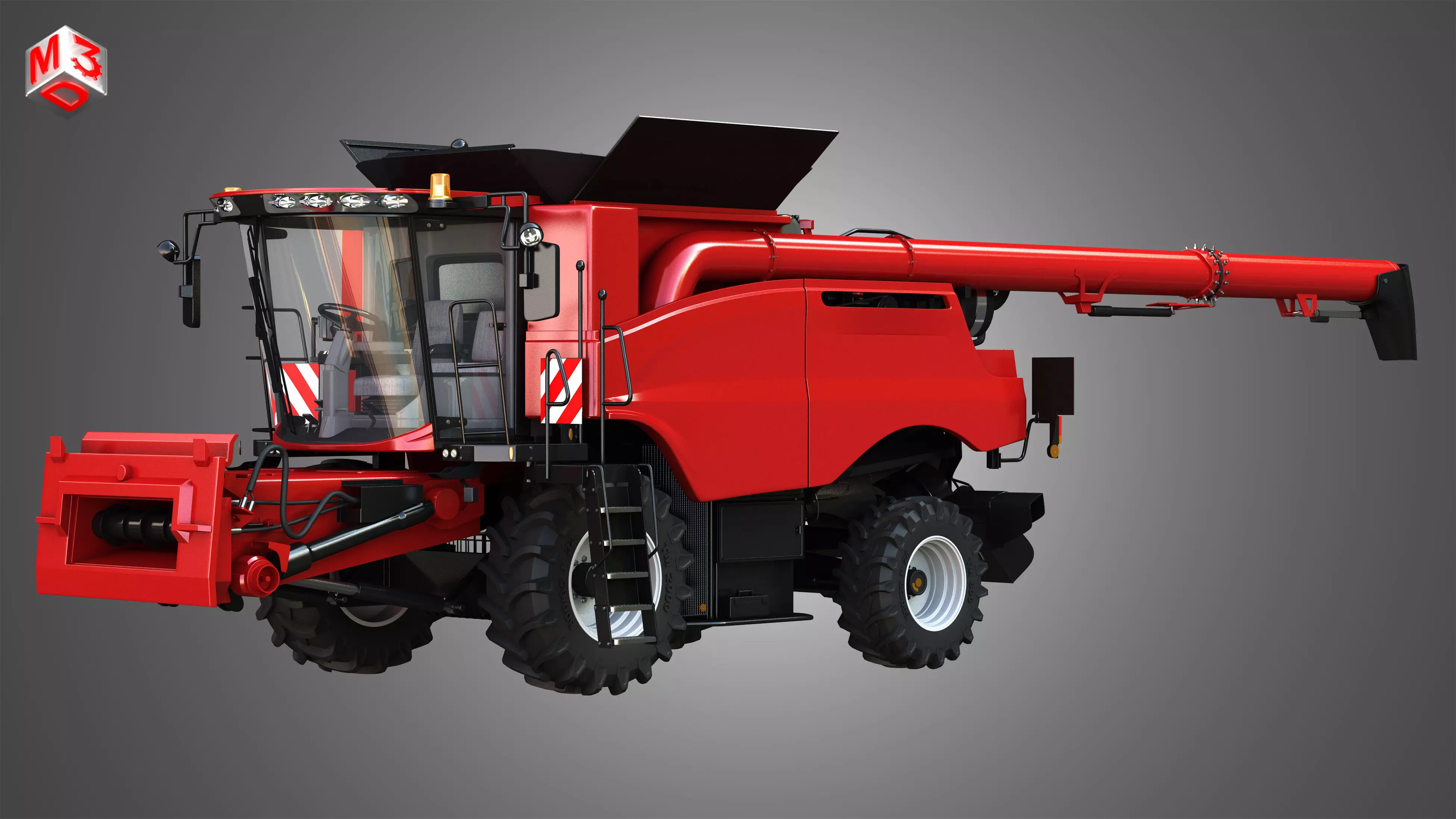 Axial-Flow 9240 Combine Harvester - with Wheels 3D model_0