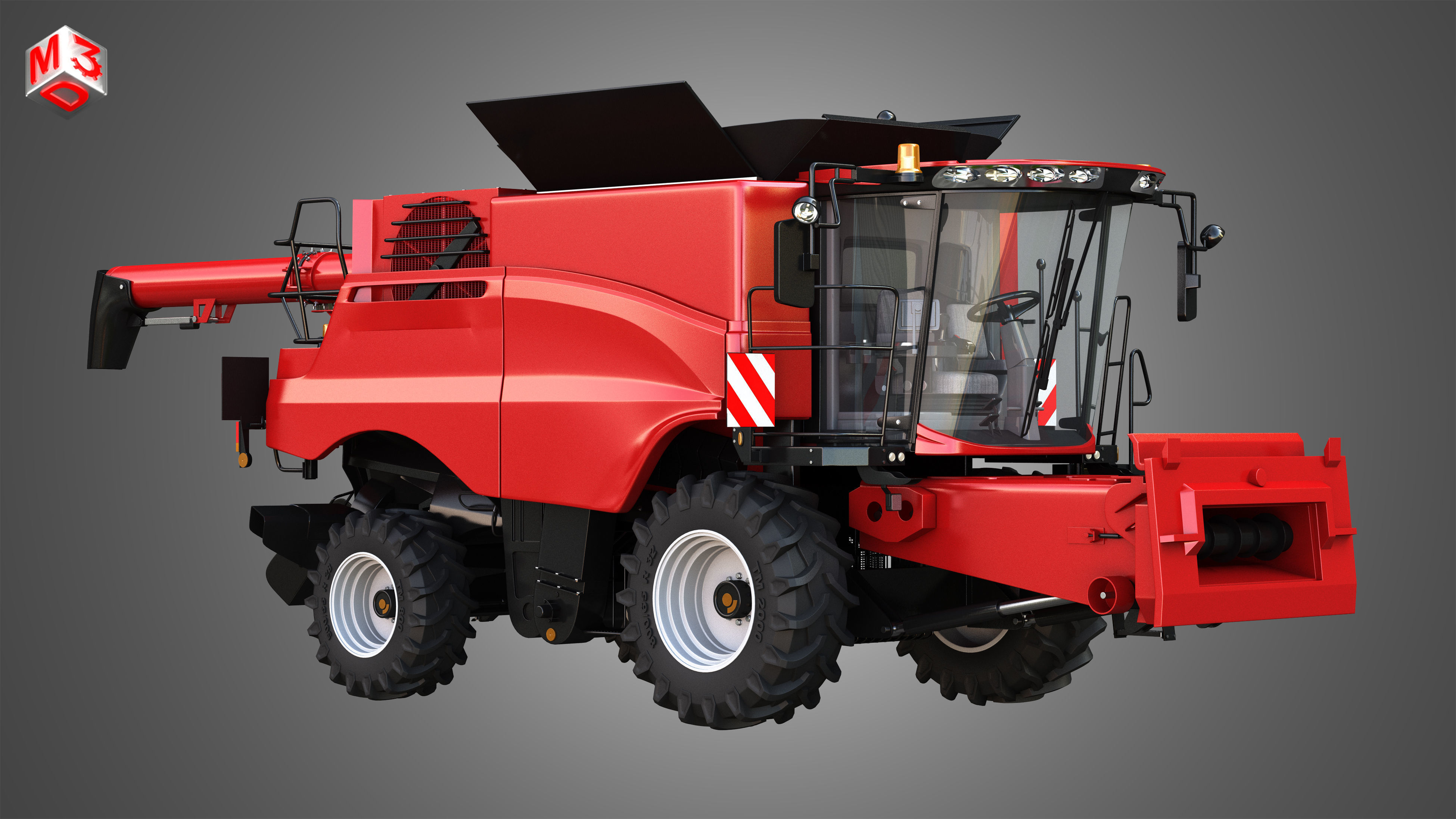Axial-Flow 9240 Combine Harvester - with Wheels 3D model_3