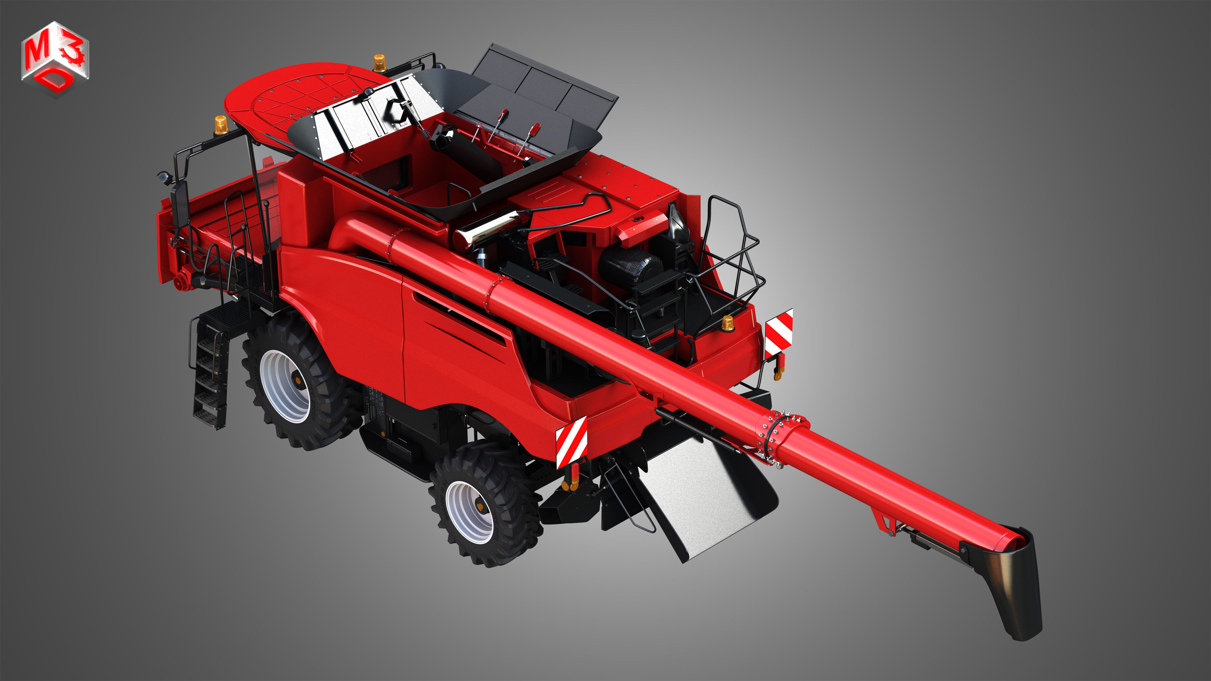 Axial-Flow 9240 Combine Harvester - with Wheels 3D model_10