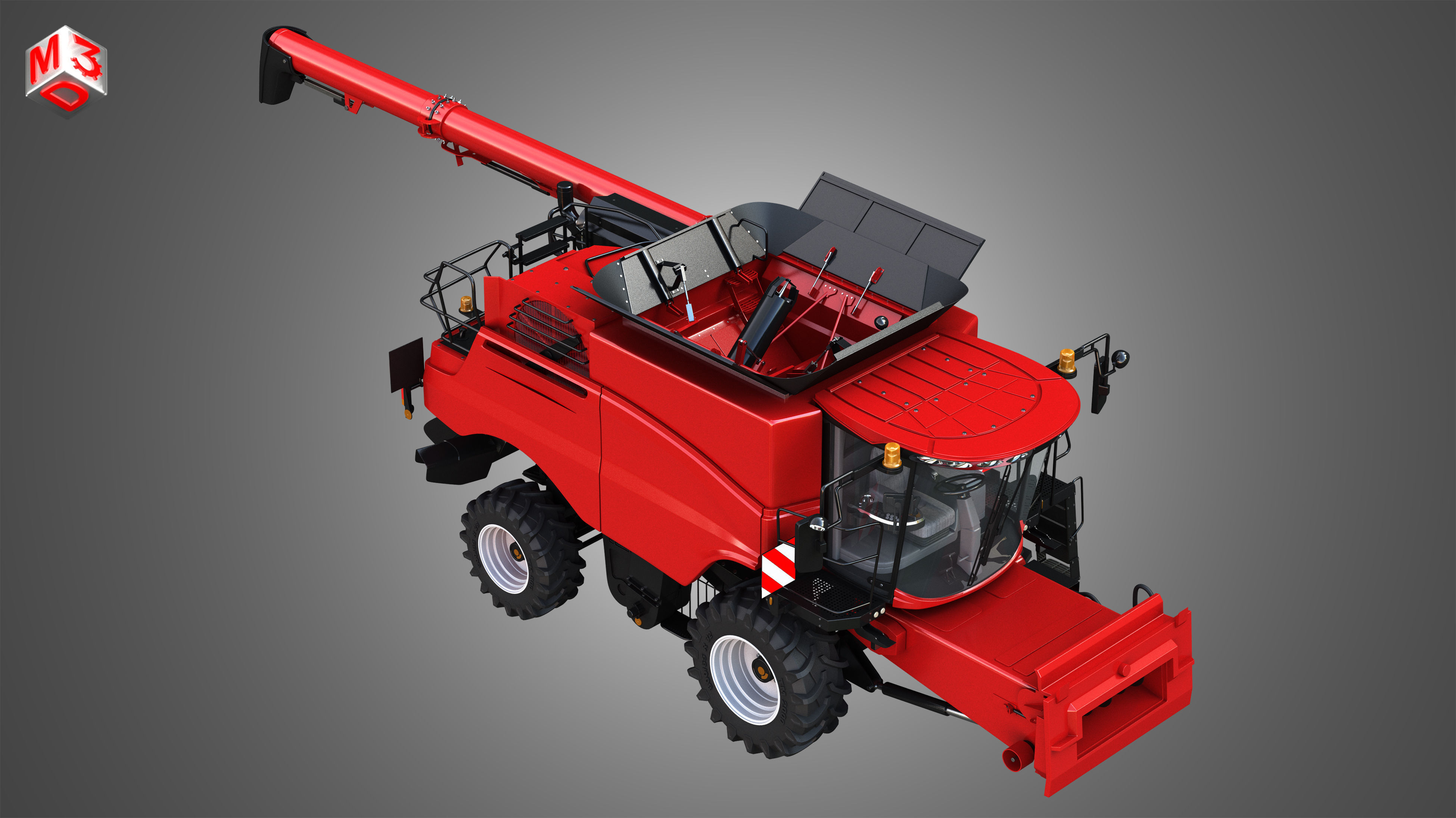Axial-Flow 9240 Combine Harvester - with Wheels 3D model_9