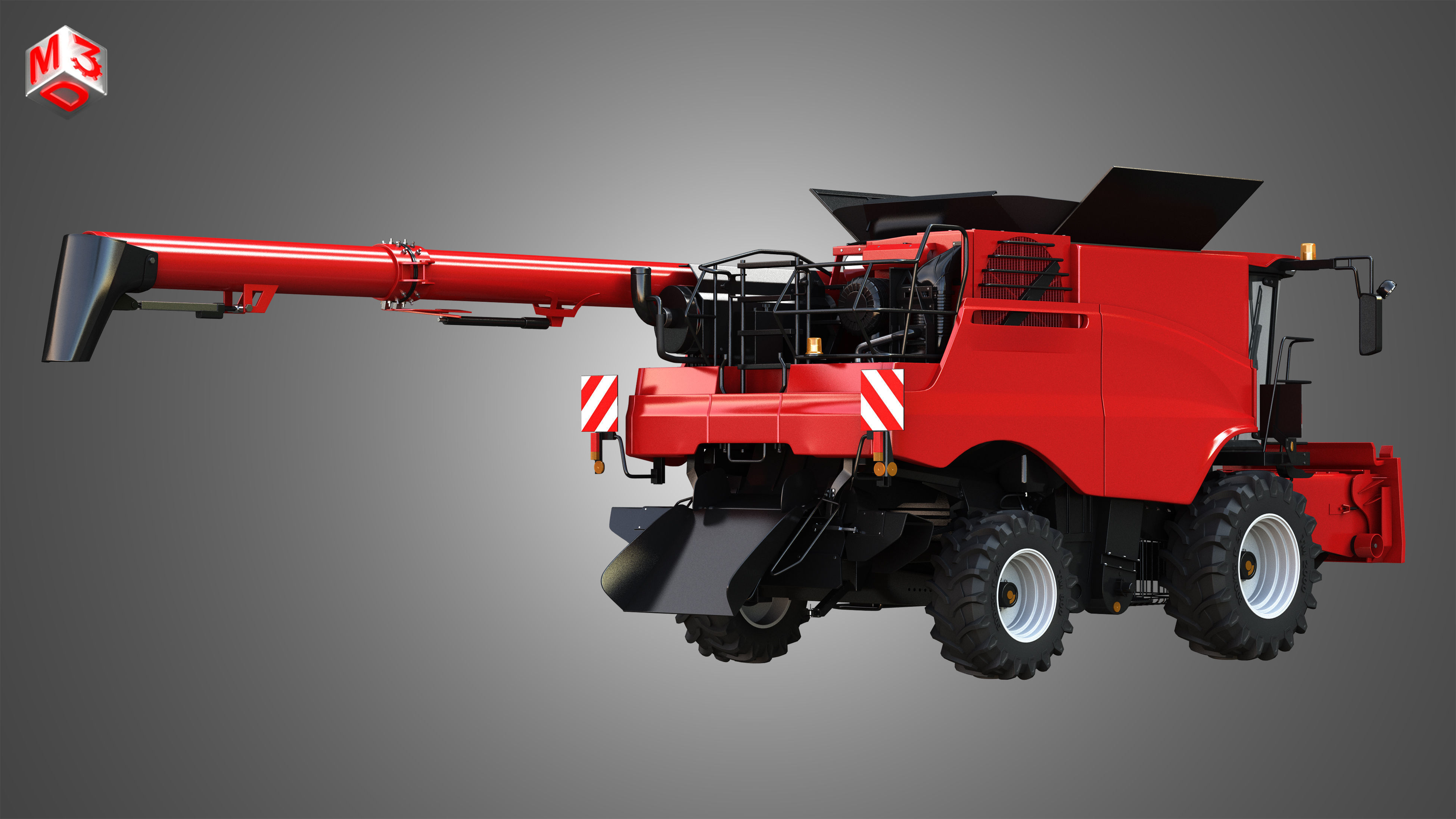 Axial-Flow 9240 Combine Harvester - with Wheels 3D model_2