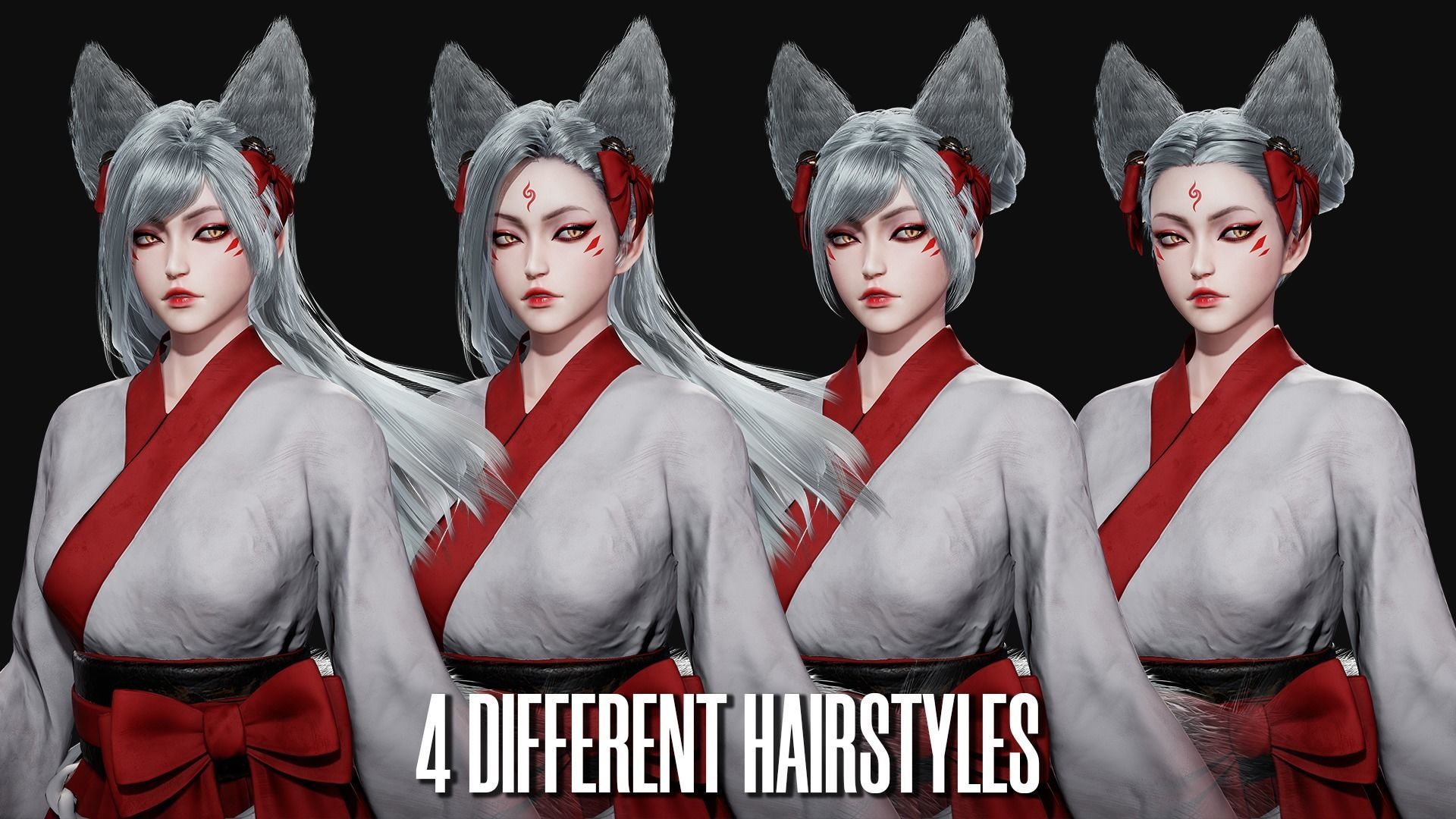 Kitsune - Game Ready Low-poly 3D model_6