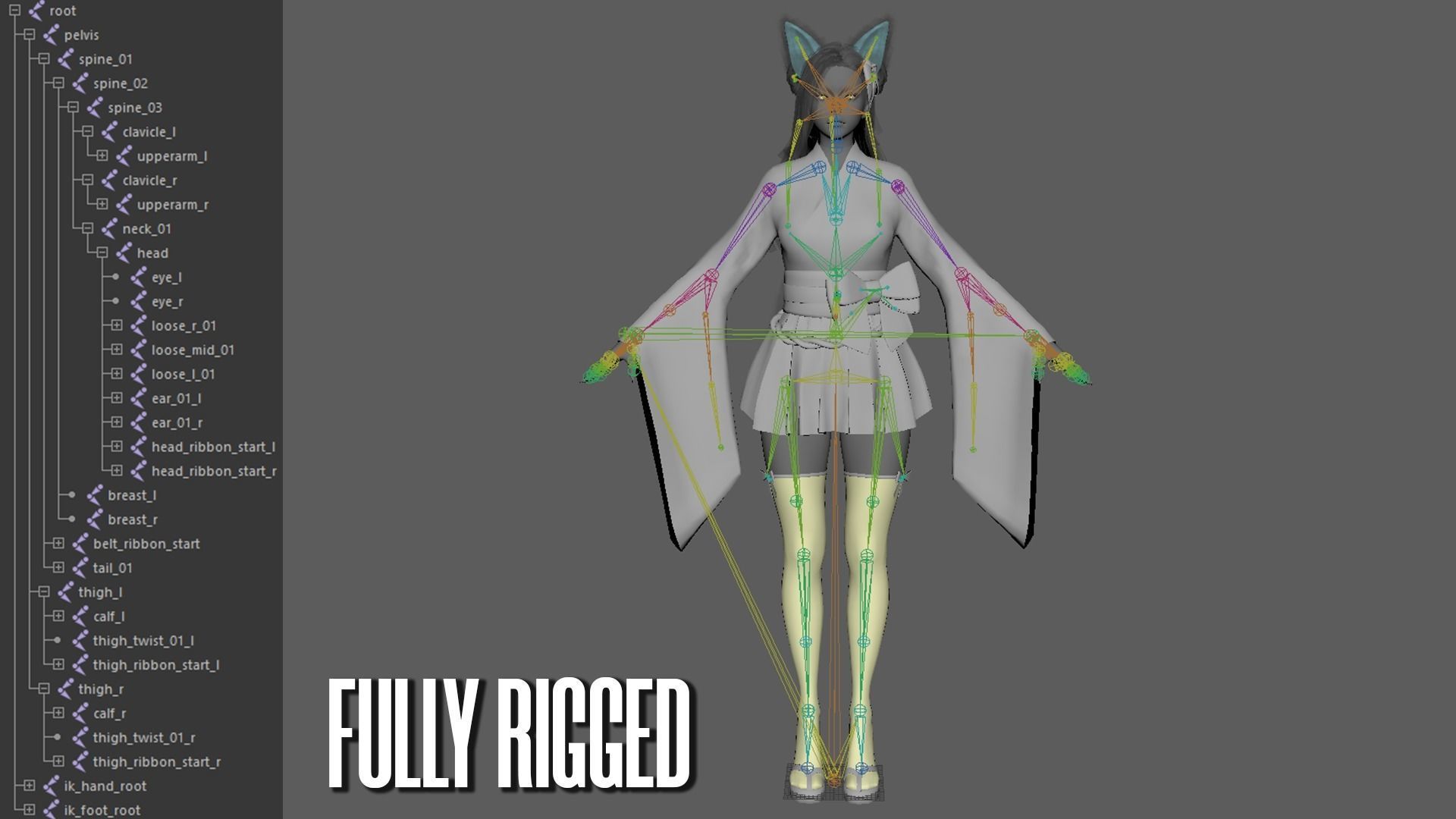 Kitsune - Game Ready Low-poly 3D model_9