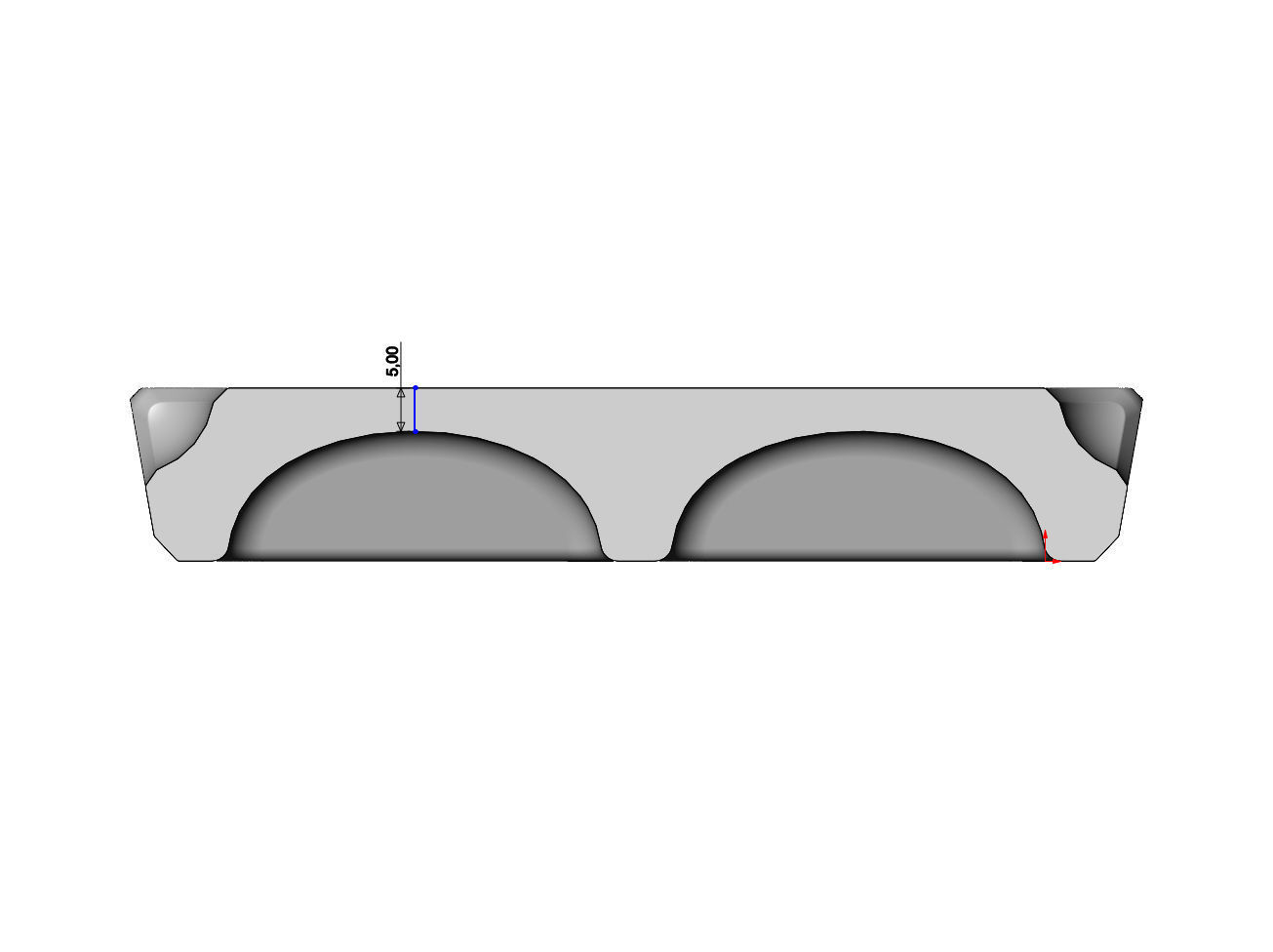 Square 4 pockets serving tray relief  3D print model_9