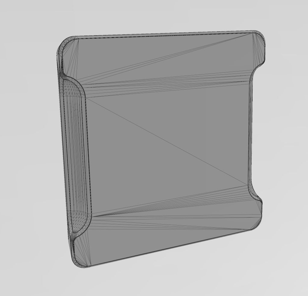 Square 4 pockets serving tray relief  3D print model_14