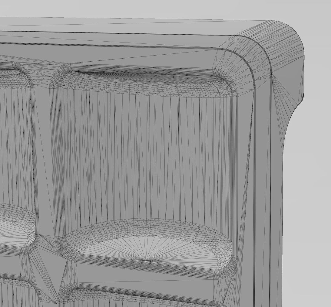 Square 4 pockets serving tray relief  3D print model_13