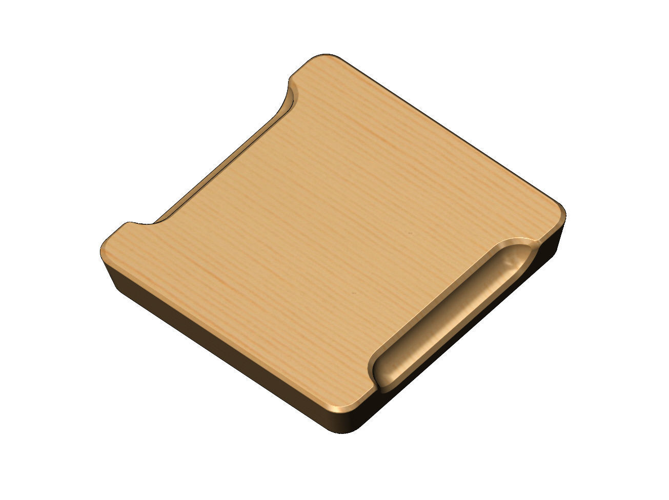 Square 4 pockets serving tray relief  3D print model_4