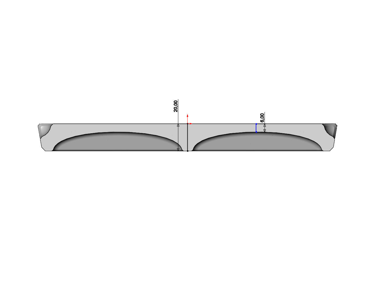 Rectangular 6 pockets serving tray relief 3D print model_7