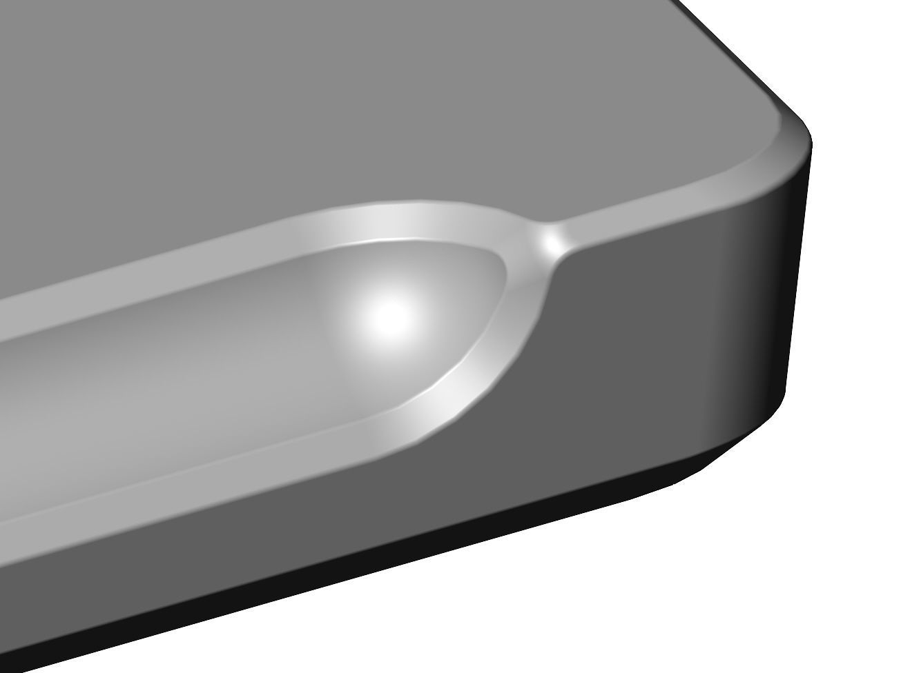 Rectangular 6 pockets serving tray relief 3D print model_10