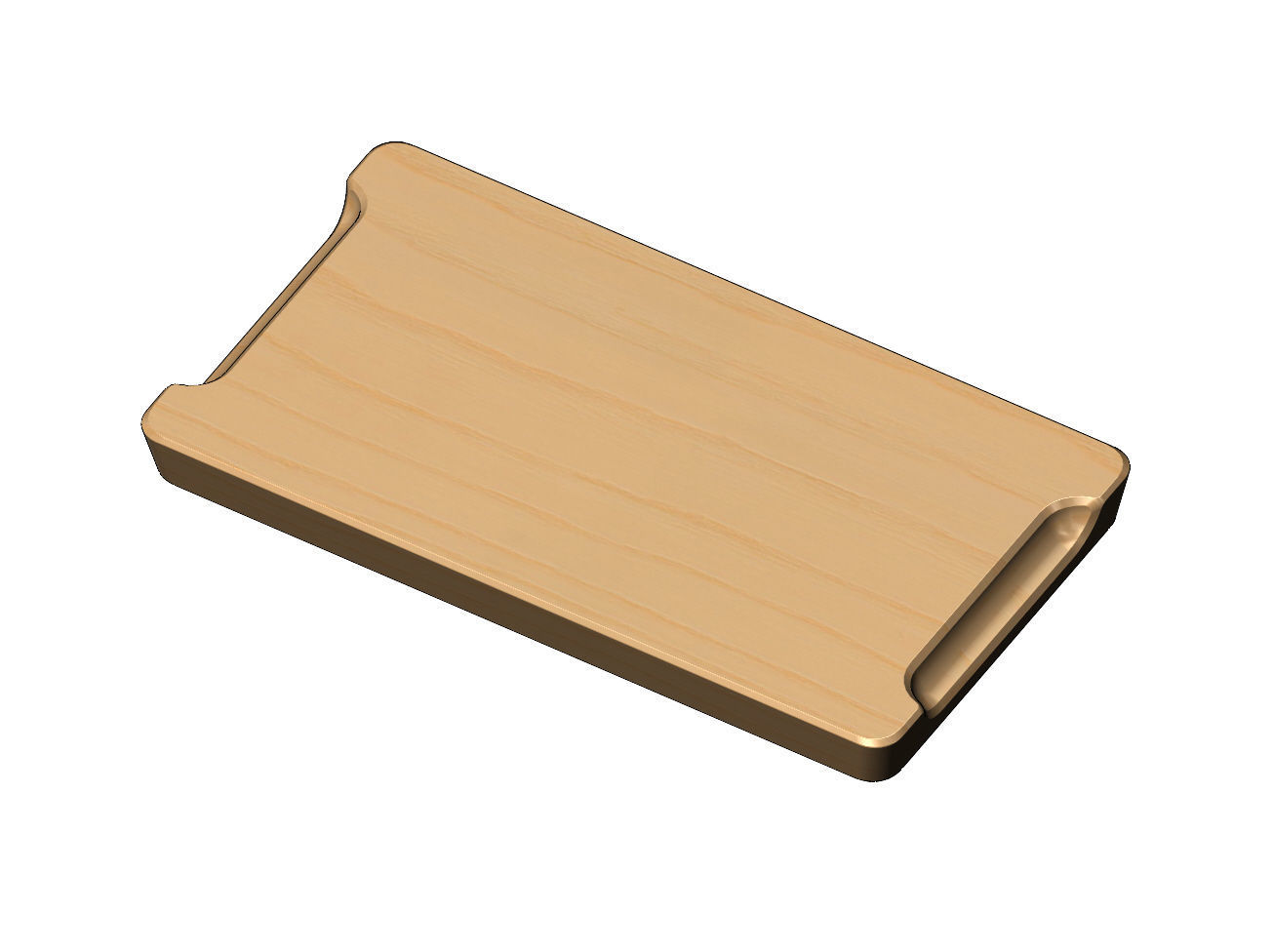 Rectangular 6 pockets serving tray relief 3D print model_4