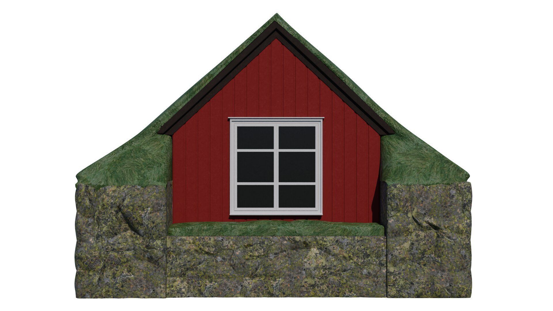 Turf house 3D model_7