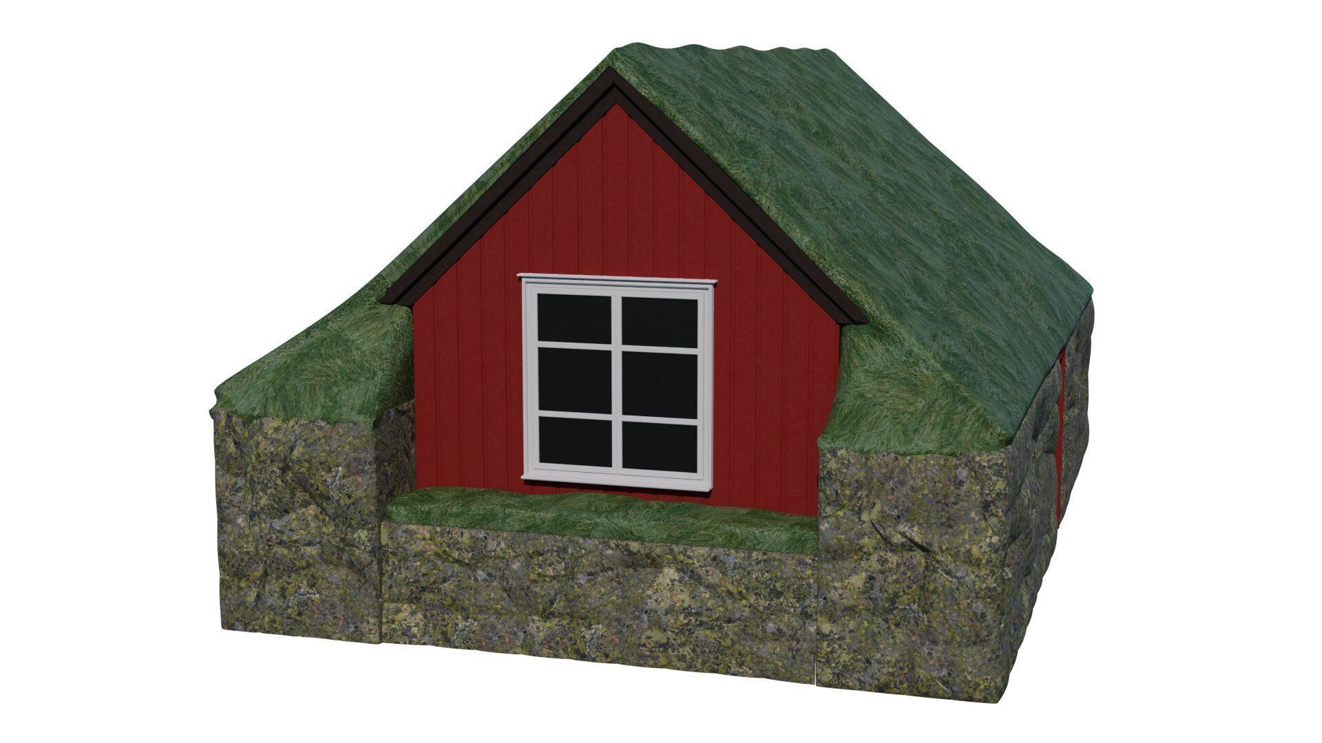 Turf house 3D model_3