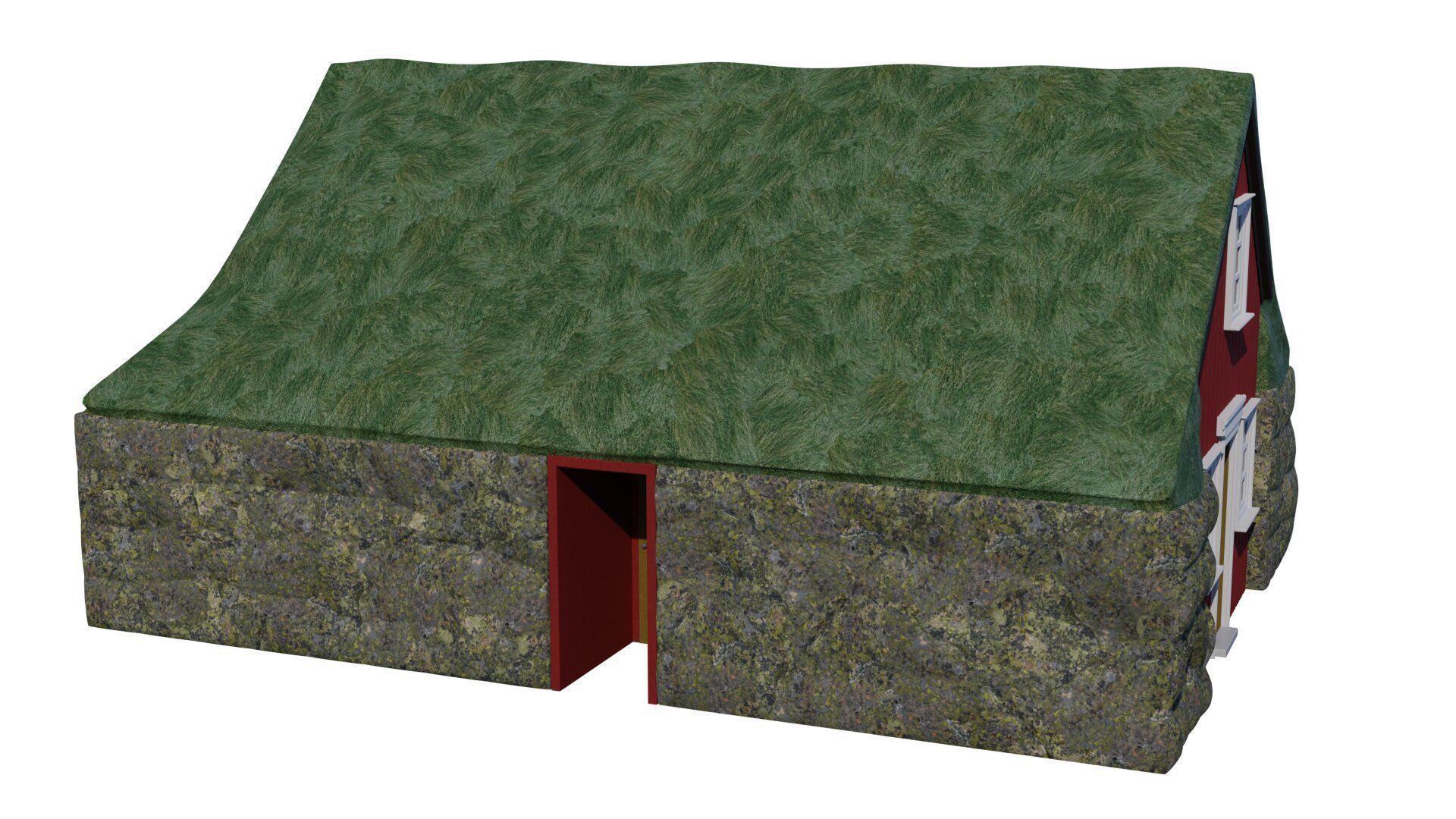 Turf house 3D model_2