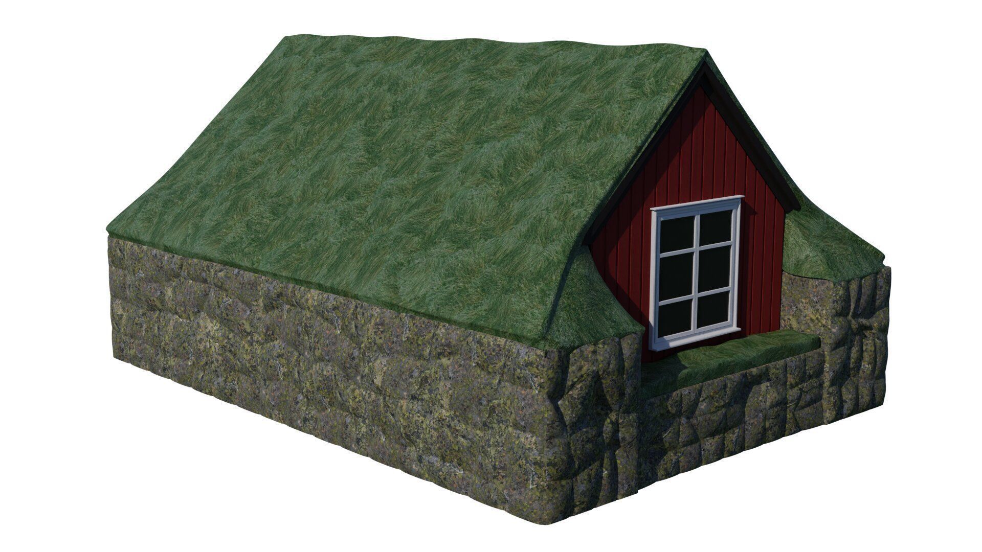 Turf house 3D model_4