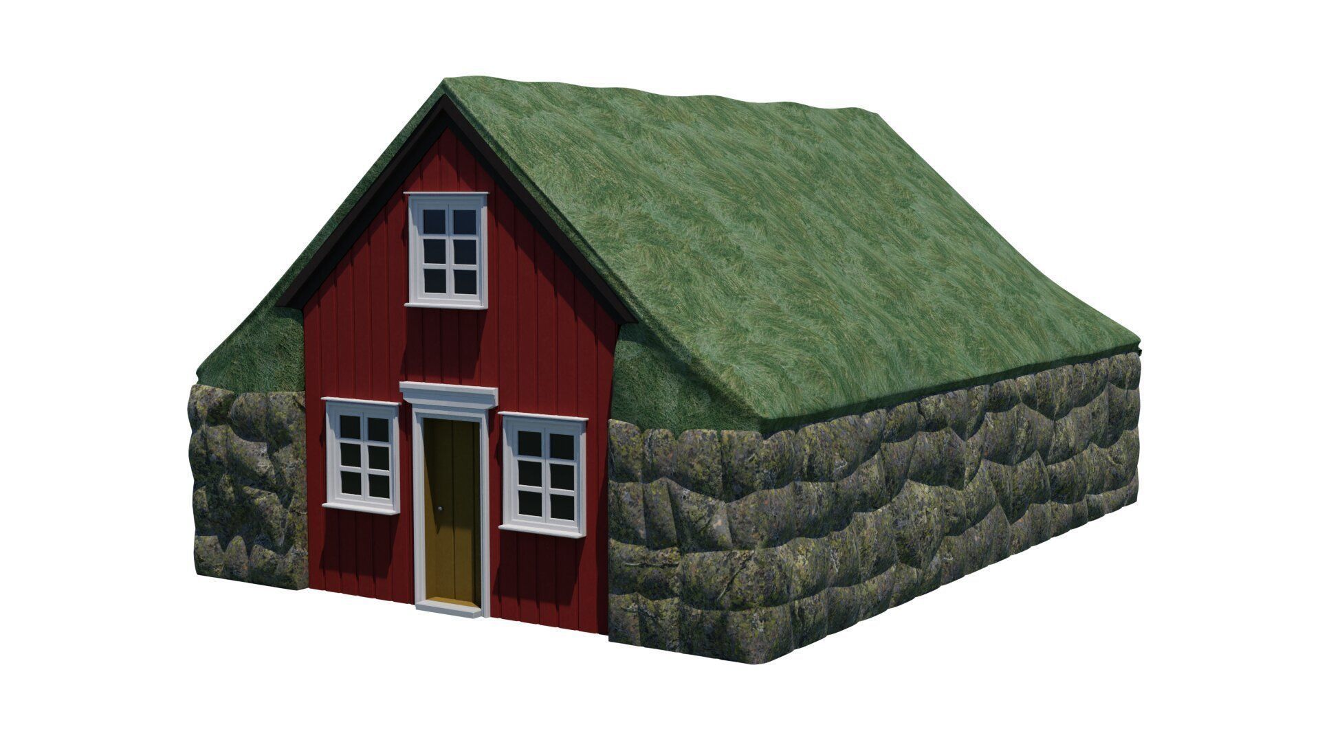 Turf house 3D model_1