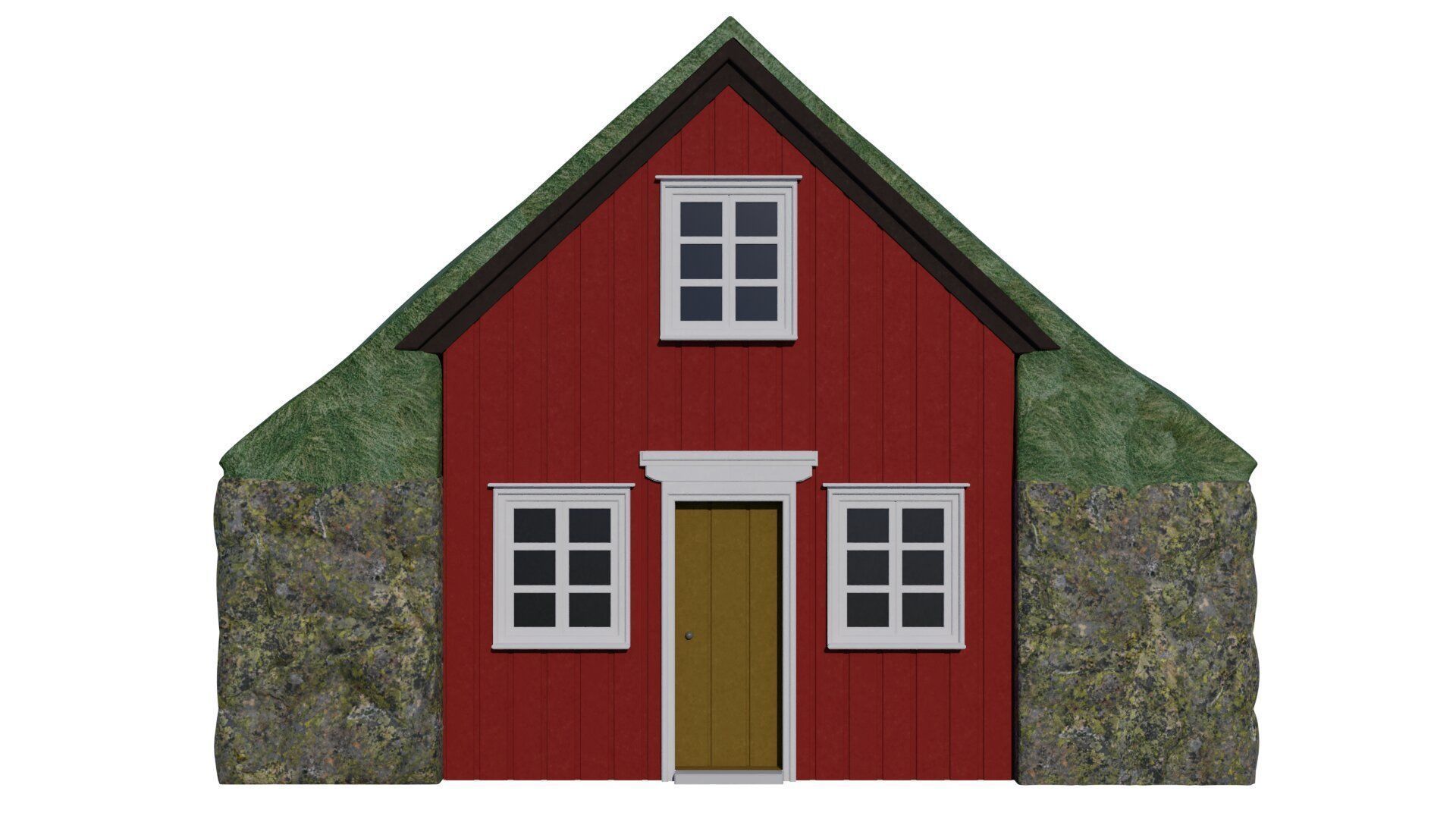 Turf house 3D model_6