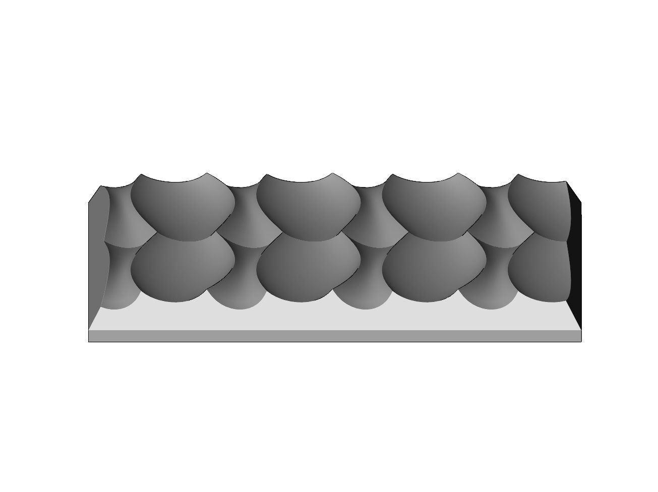 Symmetrical organic dune 3d wall decor panel relief 3D print model_7