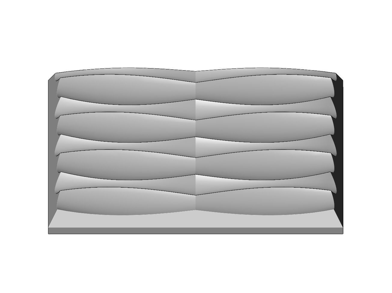 Symmetrical organic dune 3d wall decor panel relief 3D print model_8