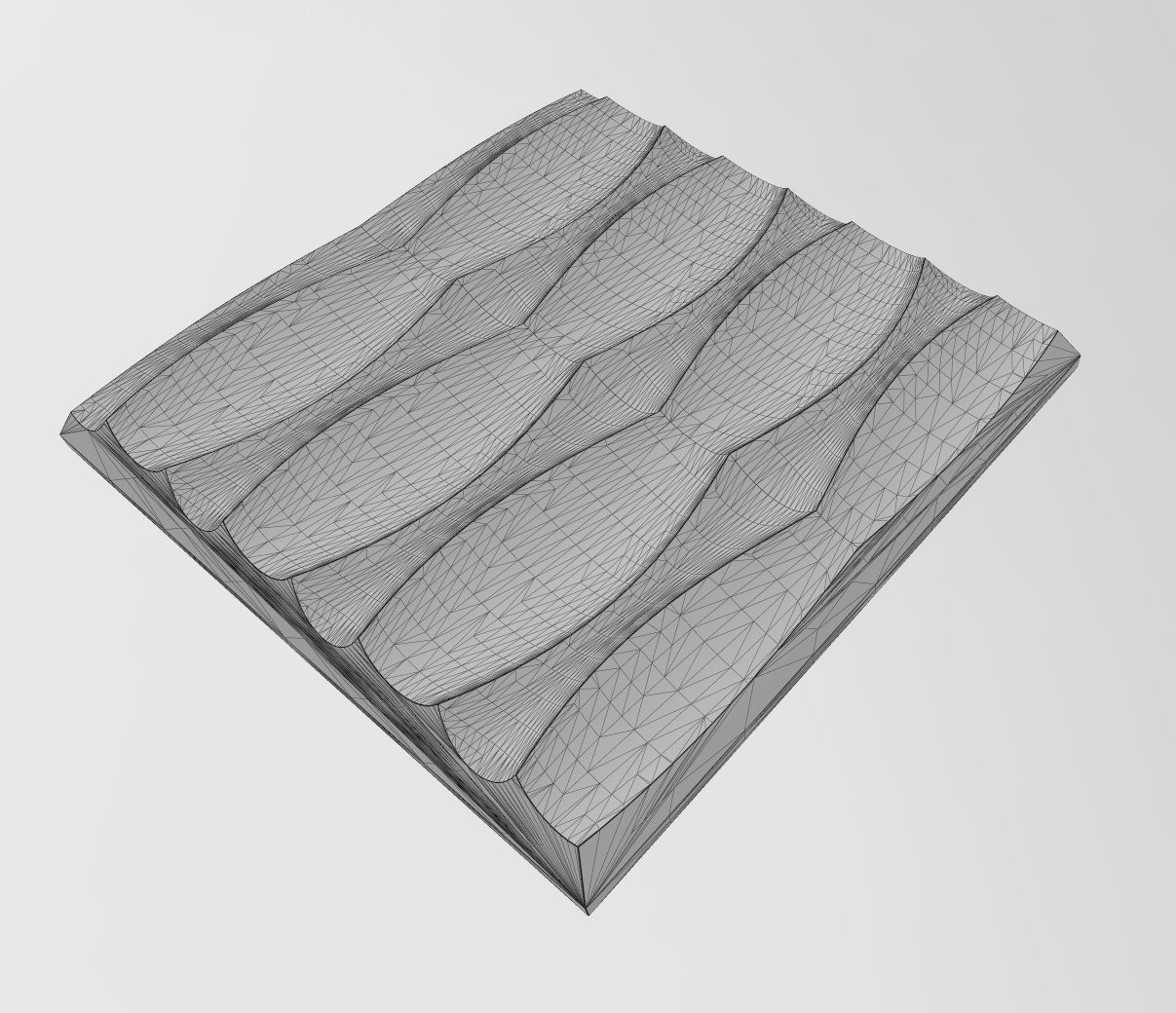 Symmetrical organic dune 3d wall decor panel relief 3D print model_10