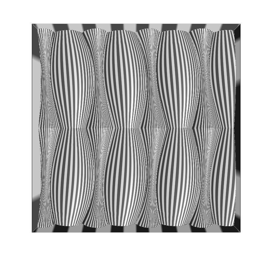 Symmetrical organic dune 3d wall decor panel relief 3D print model_9