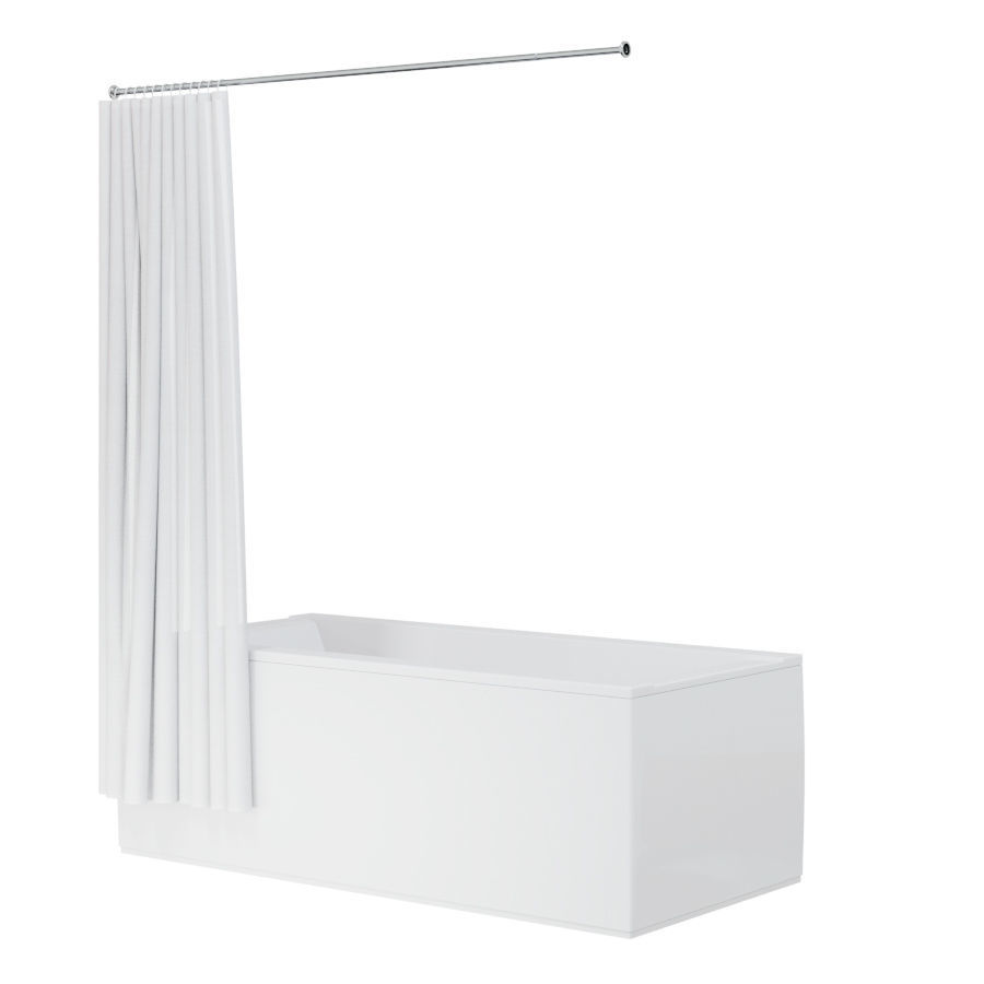 Bath curtain shower 200x200 cm in 3 versions white 3D model_5