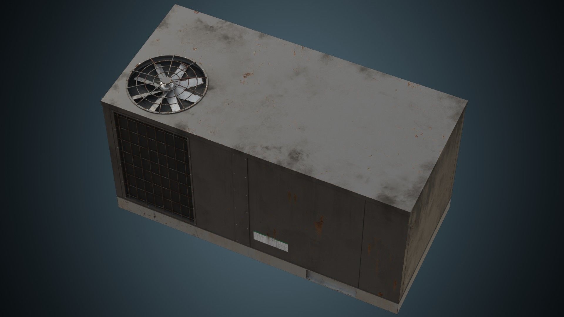 Rooftop AC Unit 5B Low-poly 3D model_2