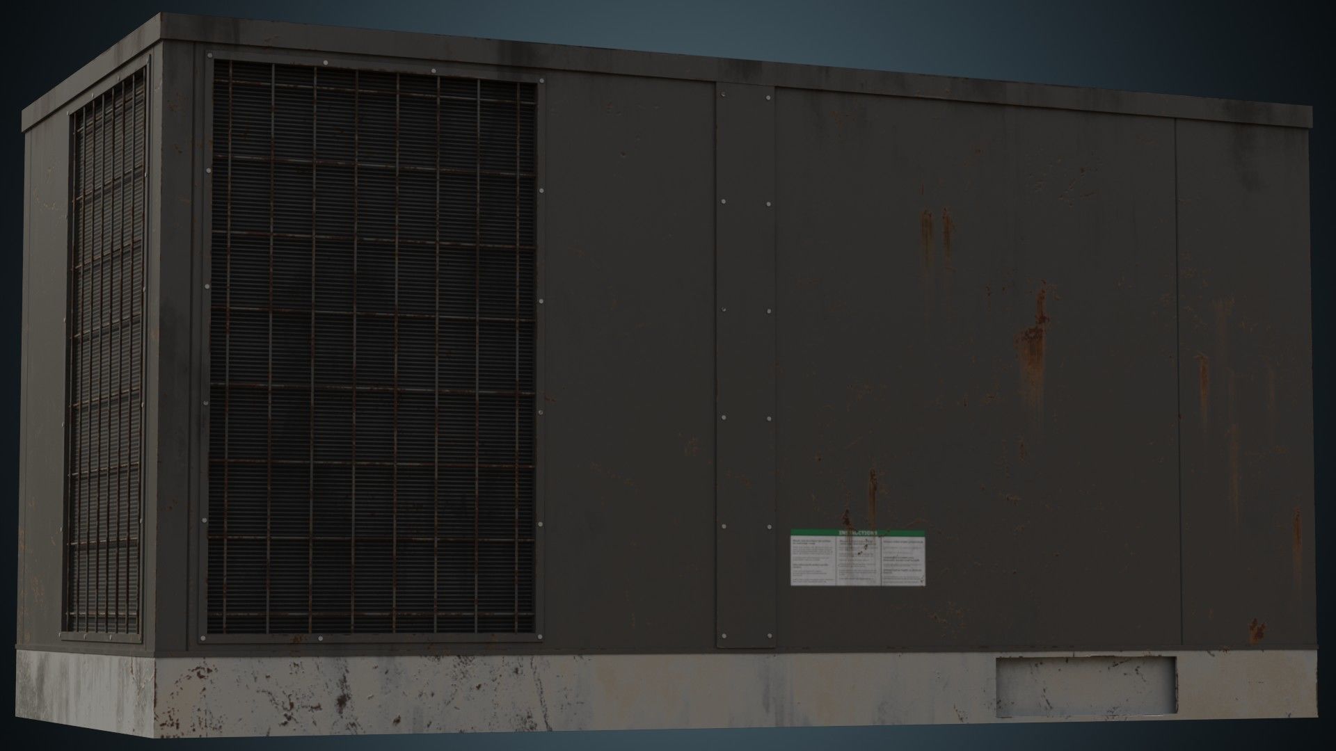 Rooftop AC Unit 5B Low-poly 3D model_3