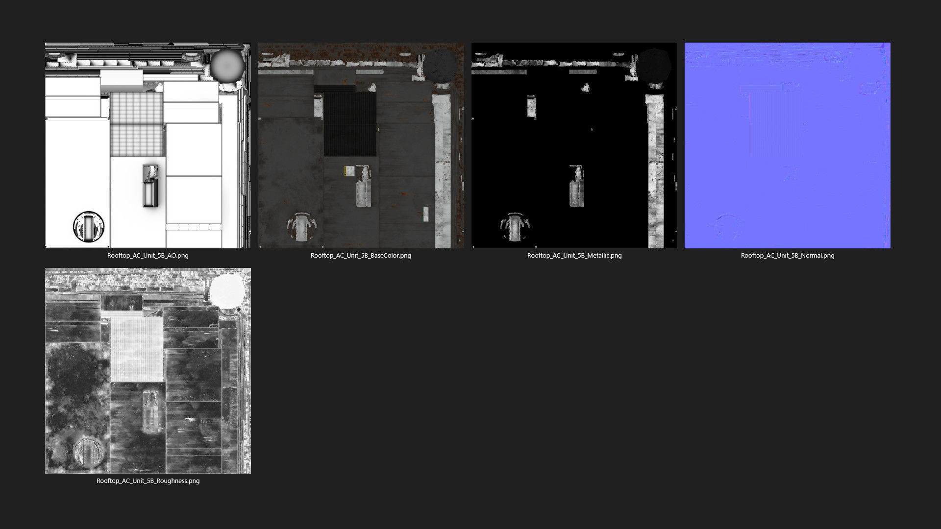 Rooftop AC Unit 5B Low-poly 3D model_8