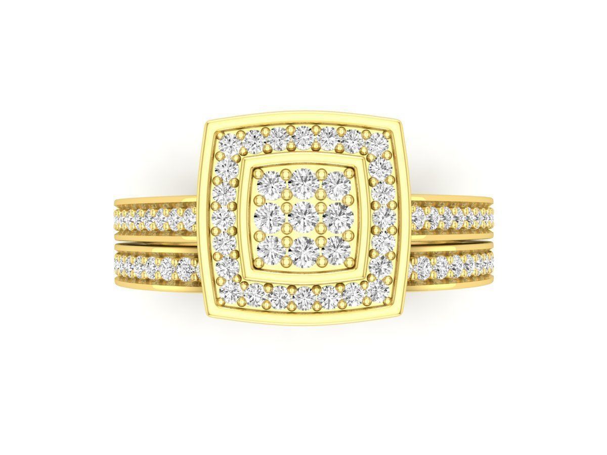 Diamond jewelry ring and band for woman 3D print model_9