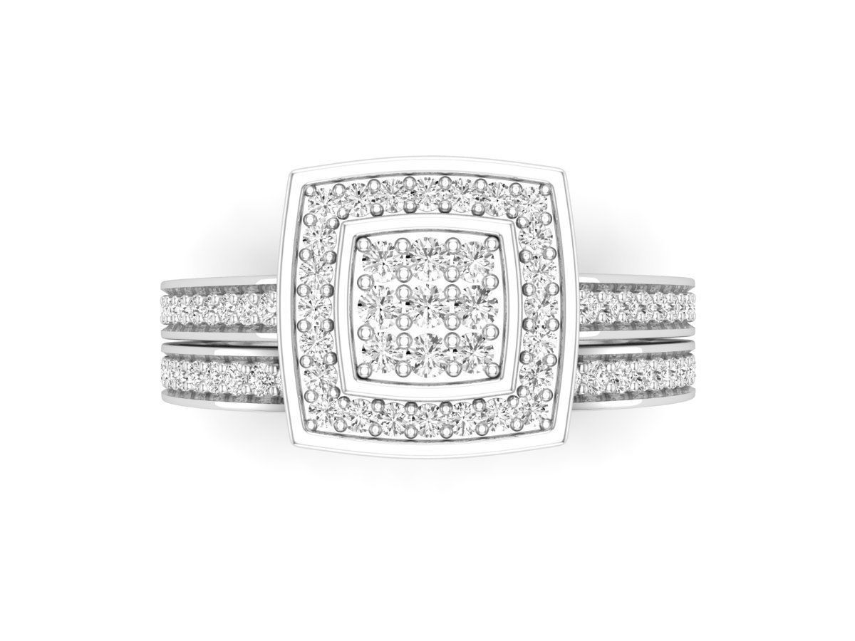 Diamond jewelry ring and band for woman 3D print model_7