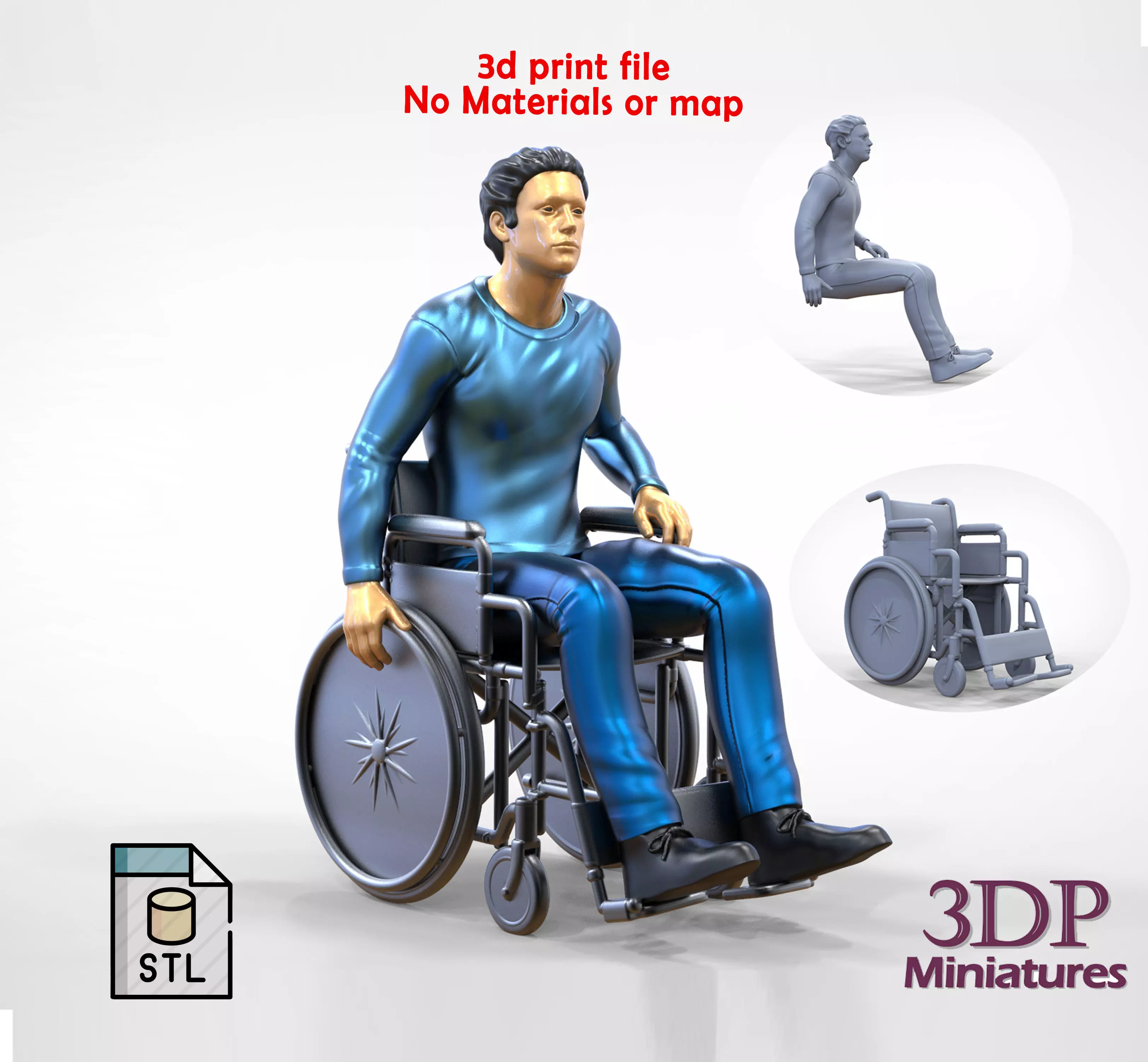 N2 Disabled man on wheelchair 3D print model_0