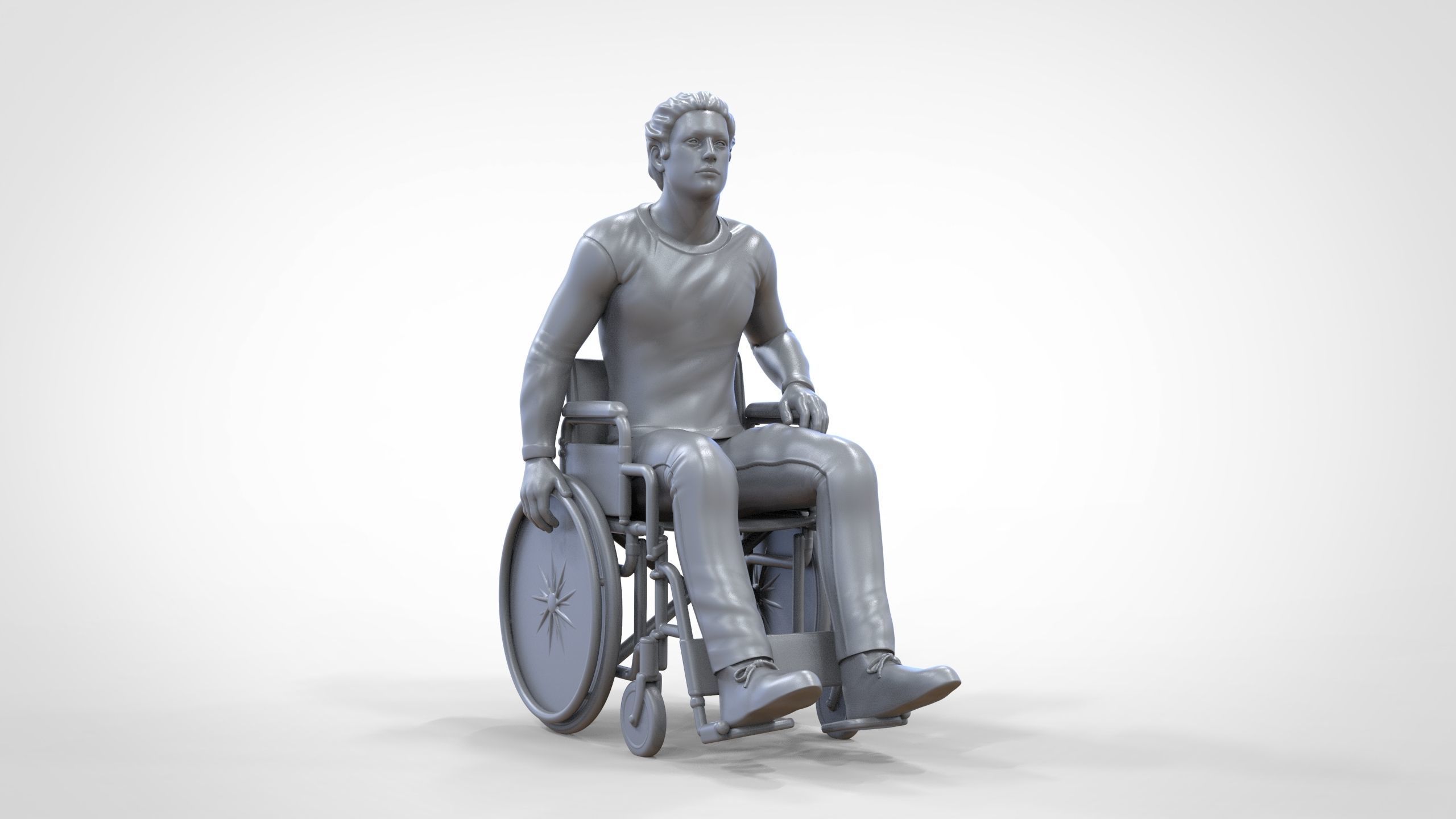 N2 Disabled man on wheelchair 3D print model_32