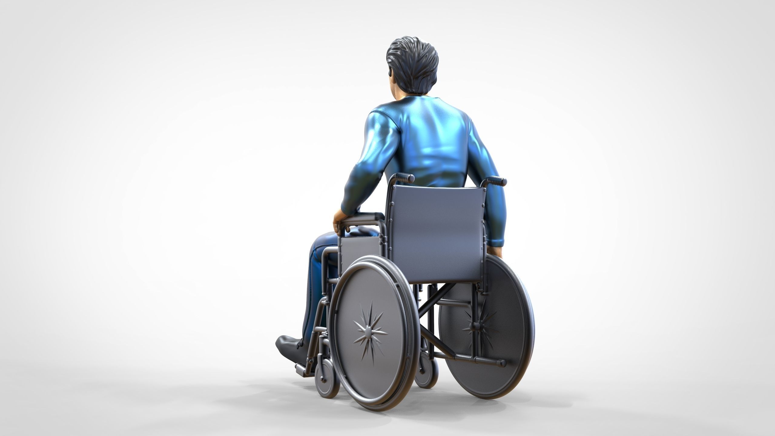 N2 Disabled man on wheelchair 3D print model_9