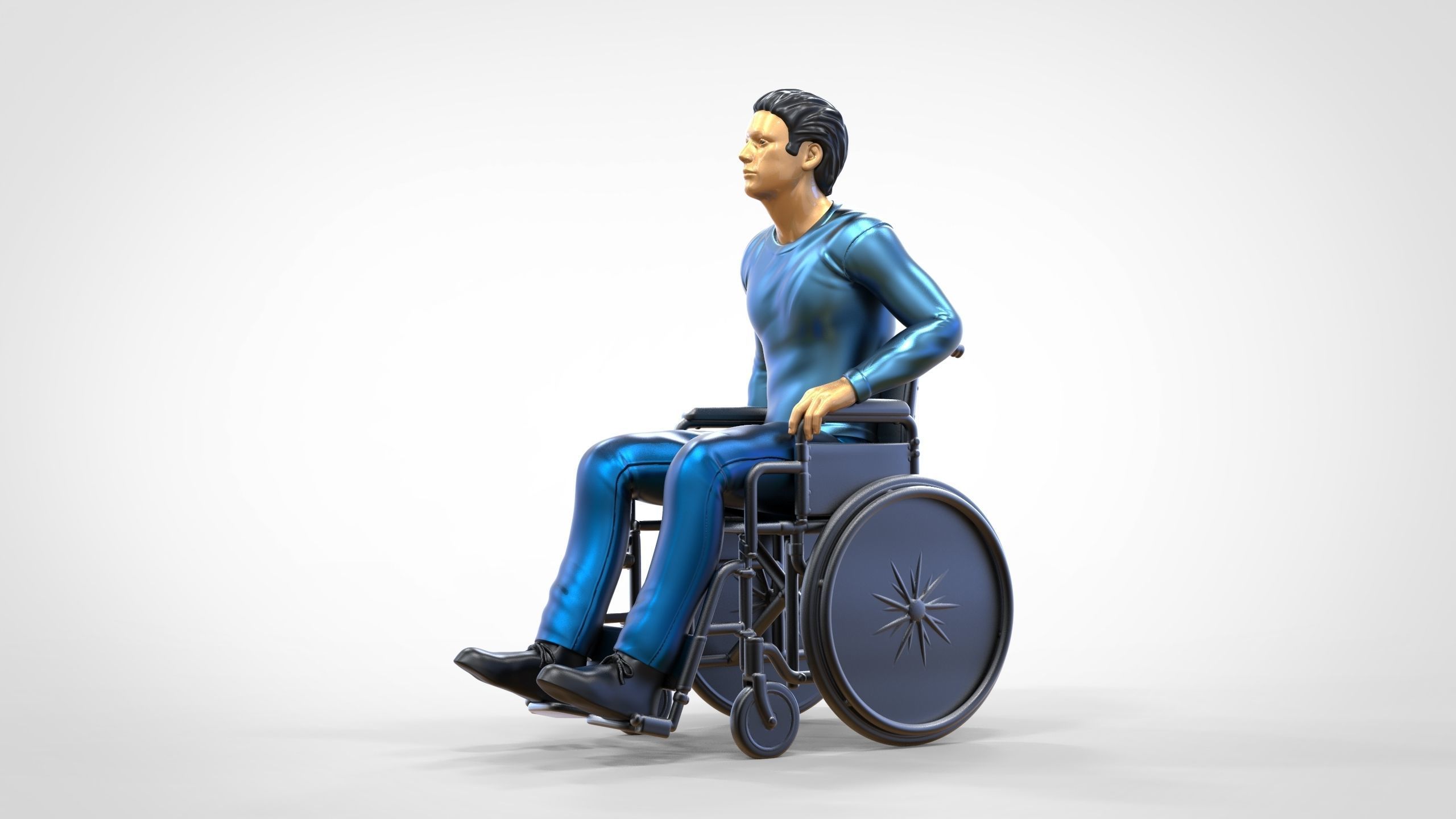 N2 Disabled man on wheelchair 3D print model_14