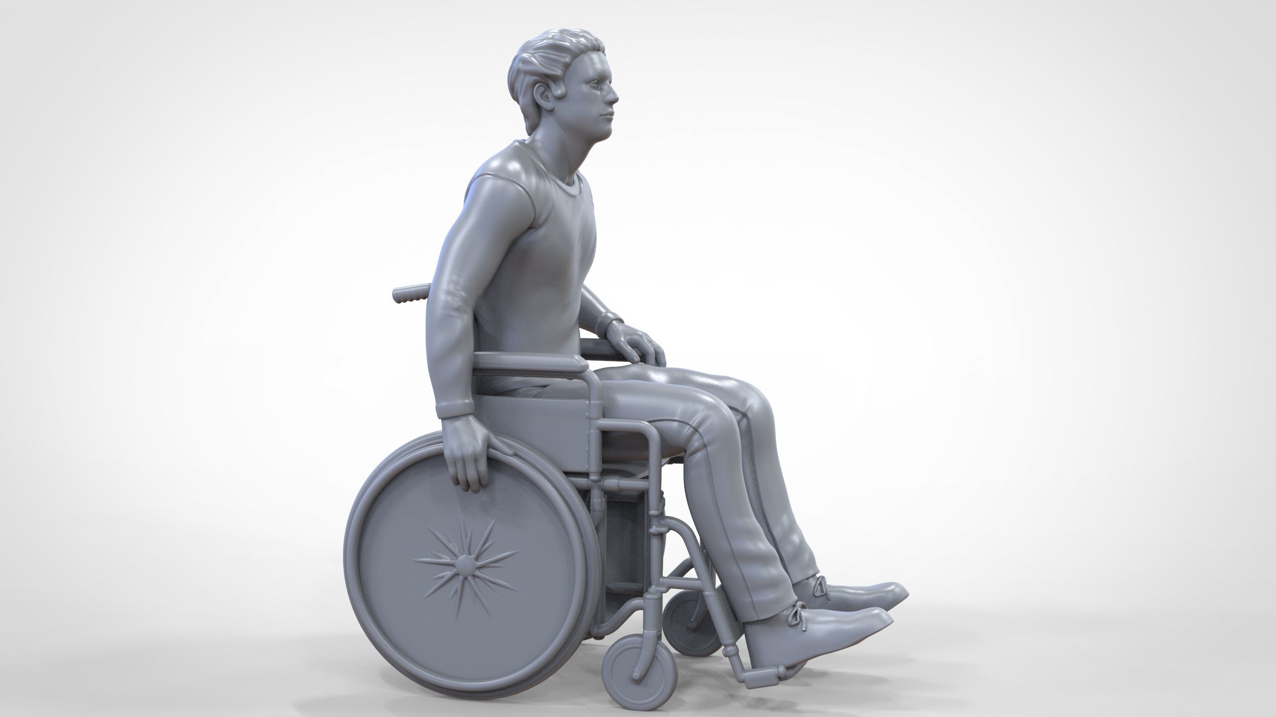 N2 Disabled man on wheelchair 3D print model_23
