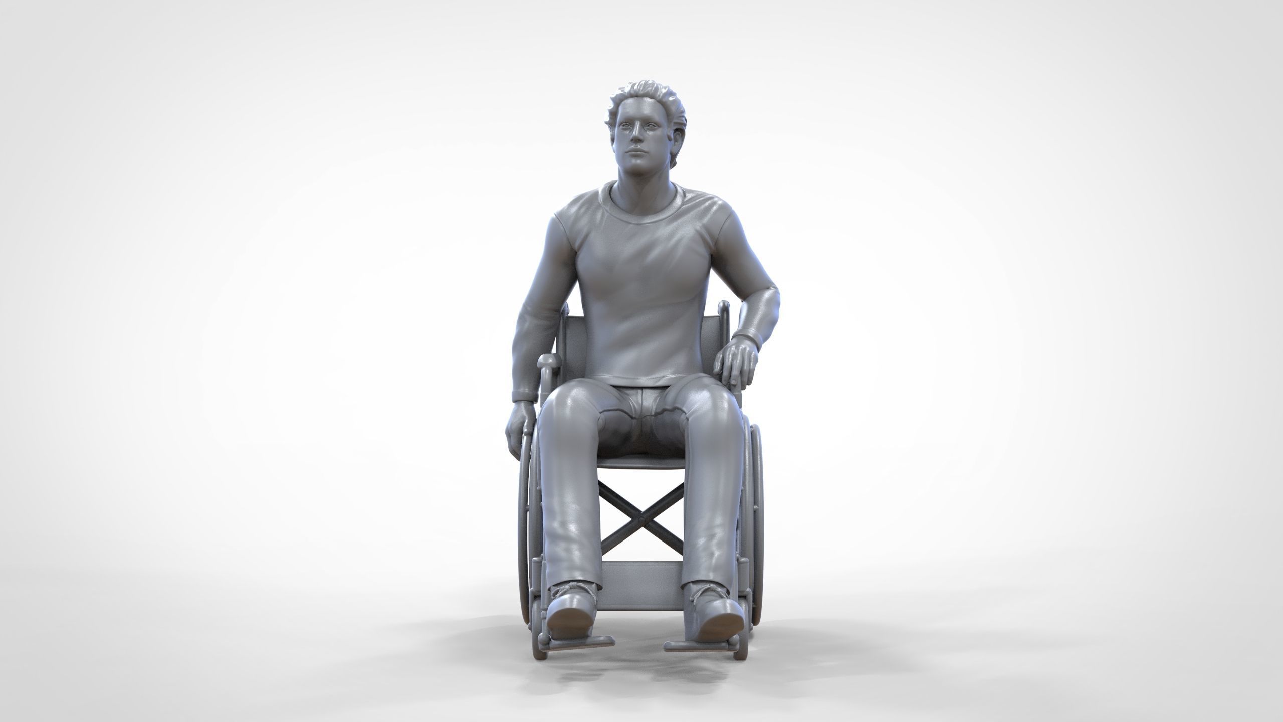 N2 Disabled man on wheelchair 3D print model_31