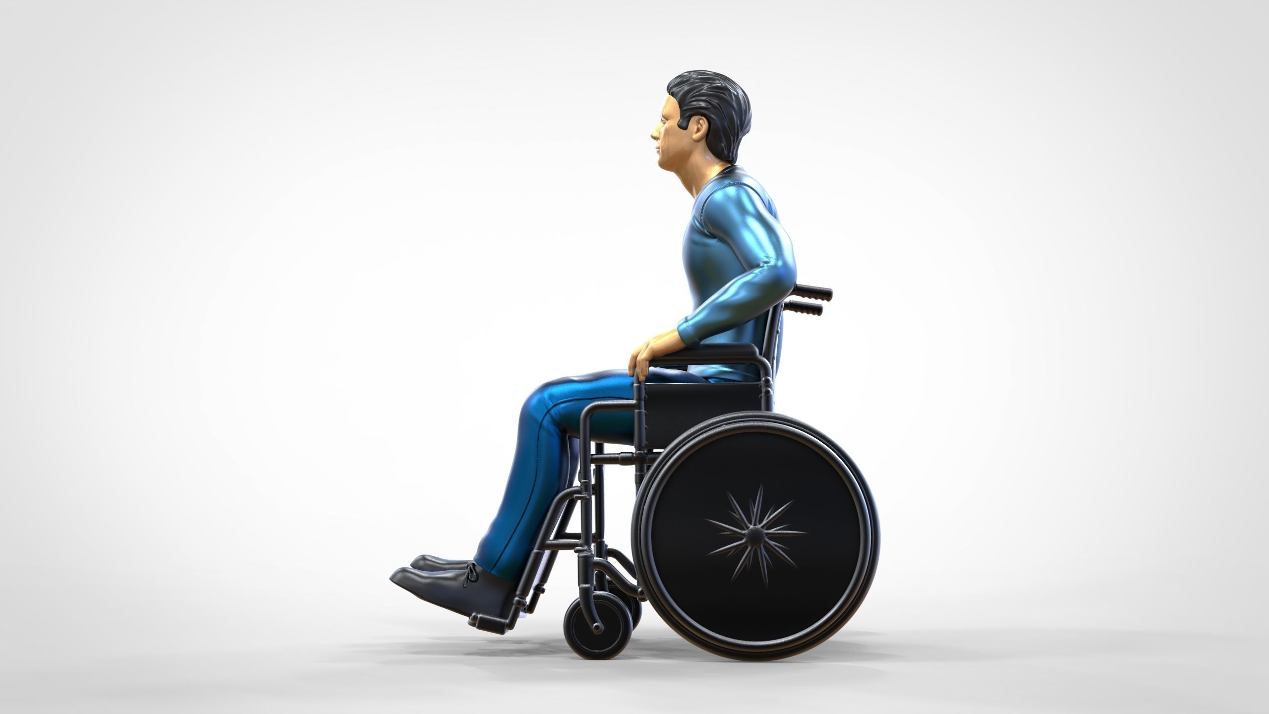 N2 Disabled man on wheelchair 3D print model_12