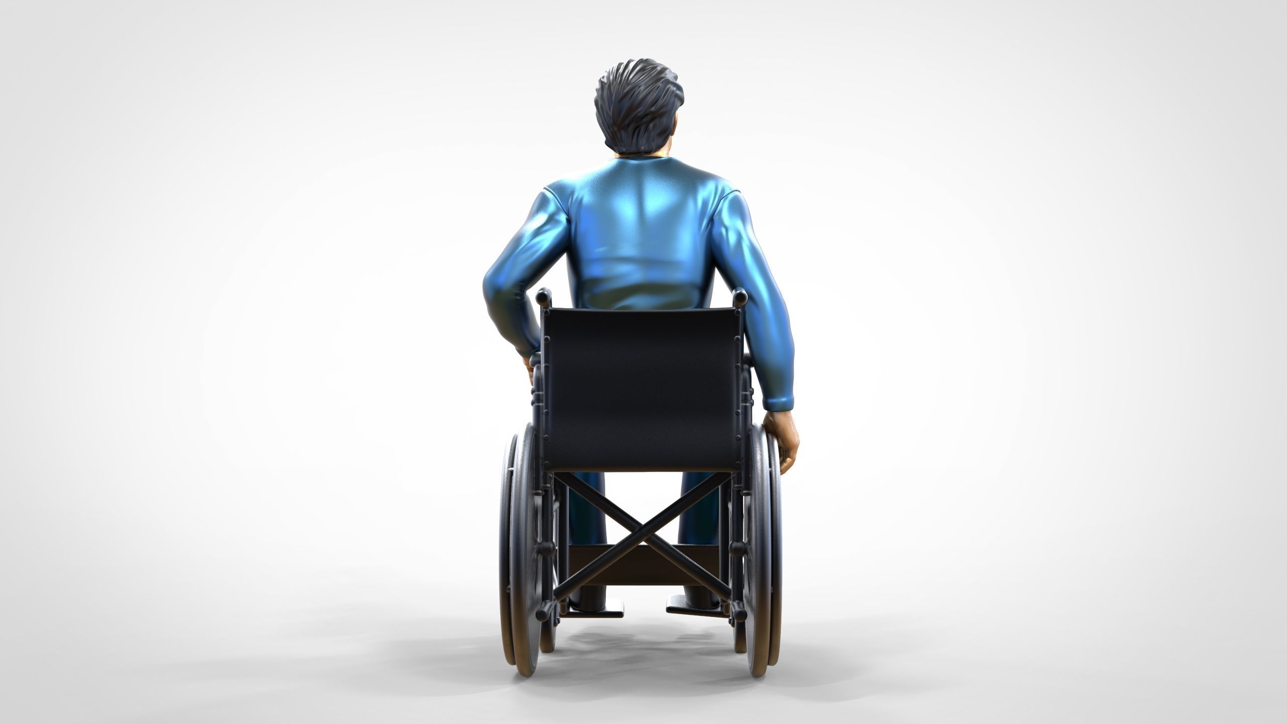N2 Disabled man on wheelchair 3D print model_7