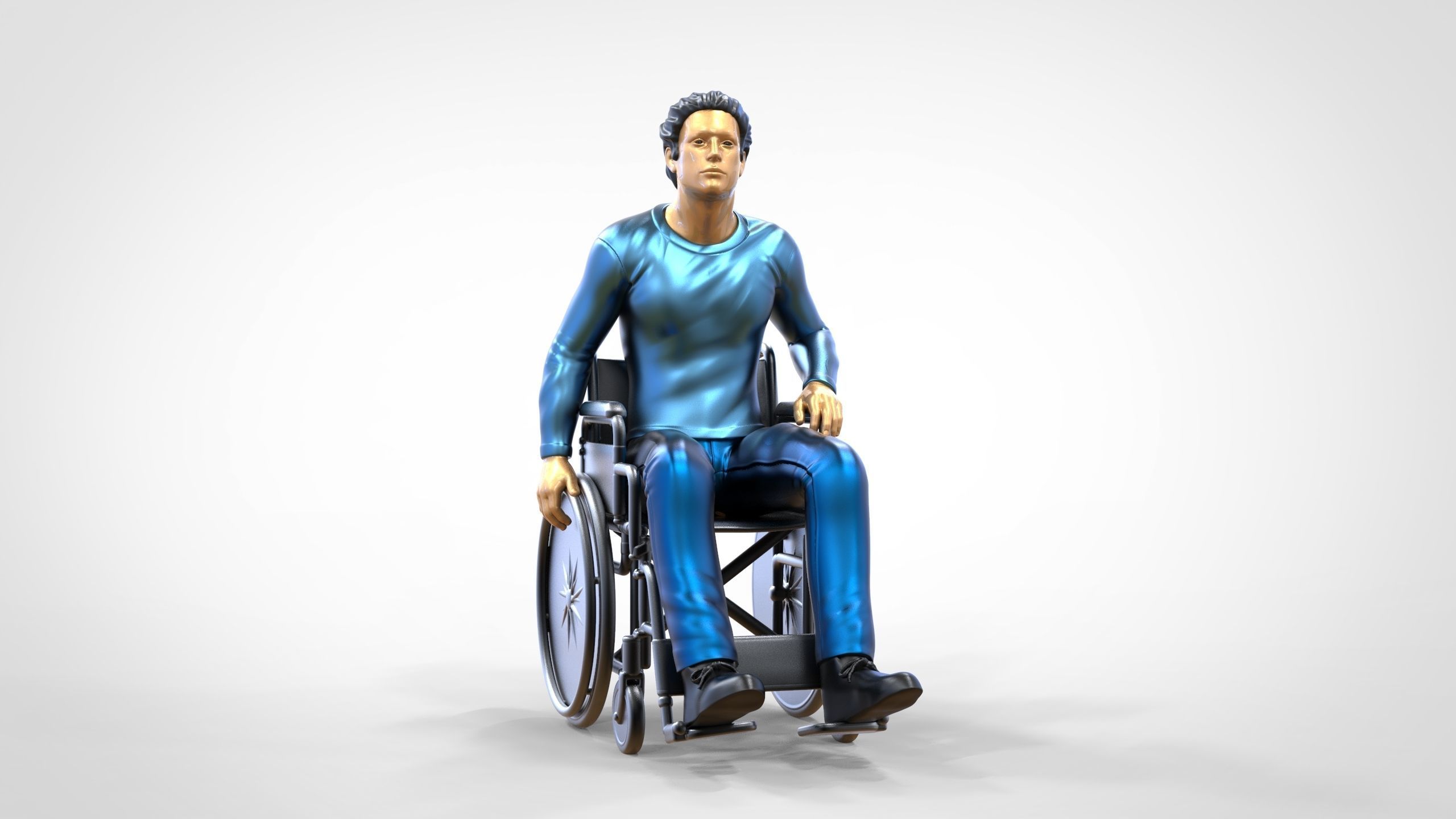 N2 Disabled man on wheelchair 3D print model_19