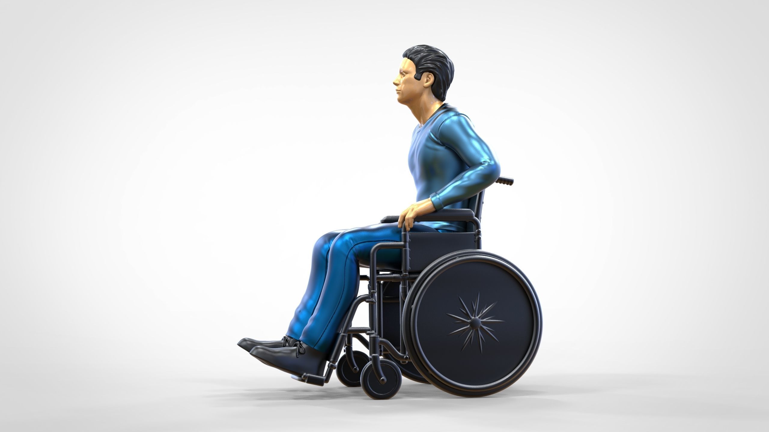 N2 Disabled man on wheelchair 3D print model_13