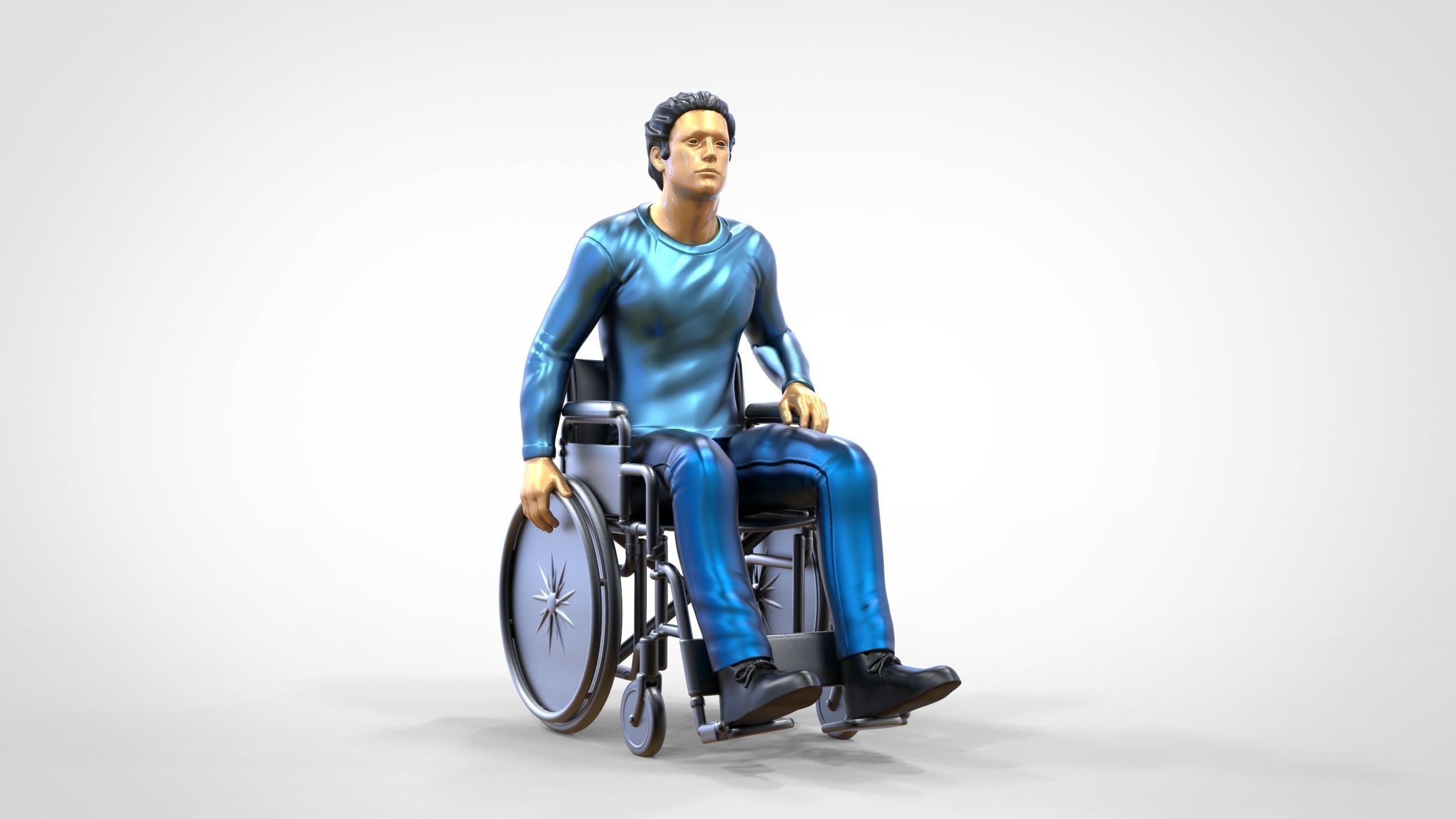 N2 Disabled man on wheelchair 3D print model_20