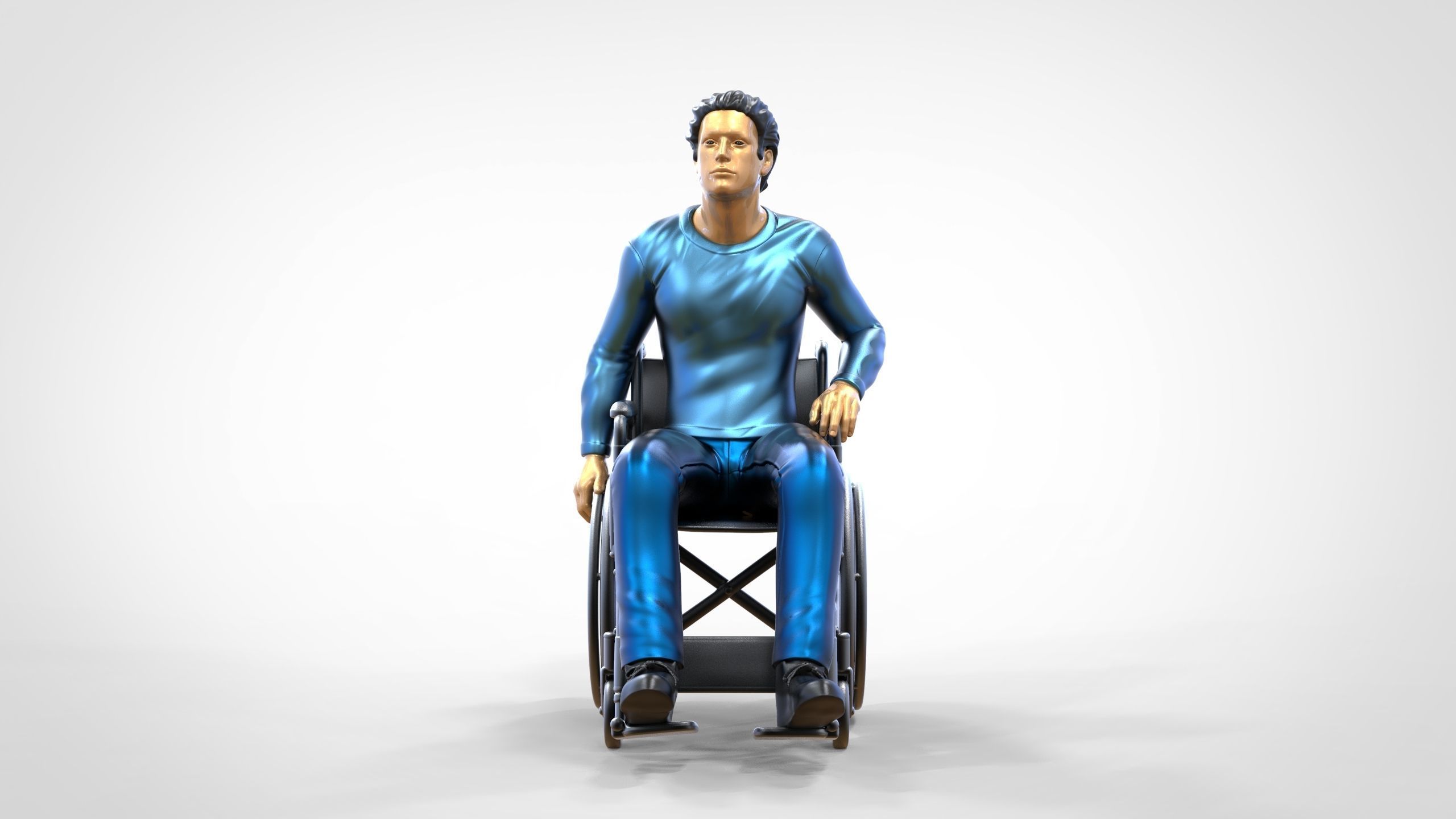 N2 Disabled man on wheelchair 3D print model_17