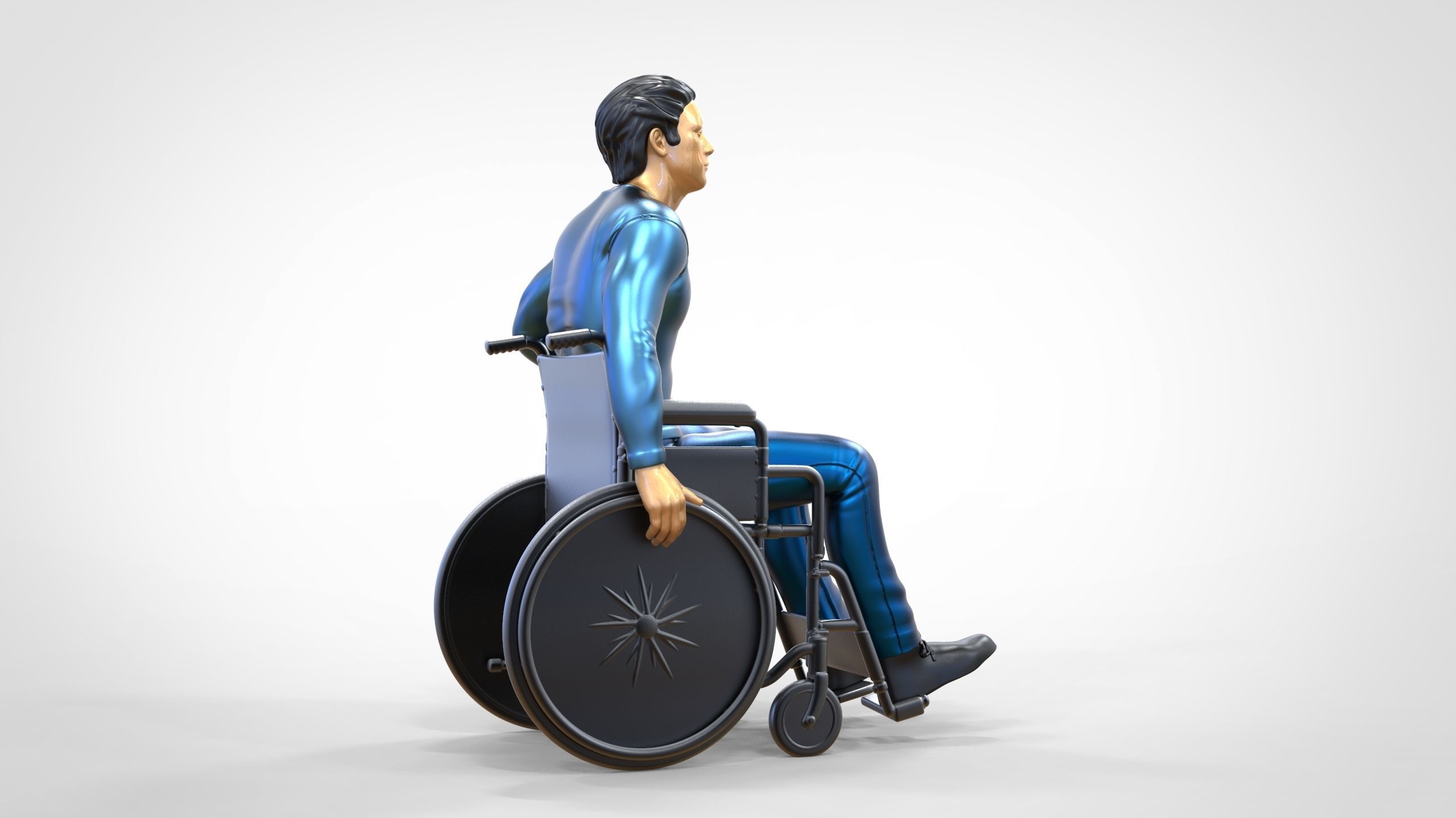 N2 Disabled man on wheelchair 3D print model_4