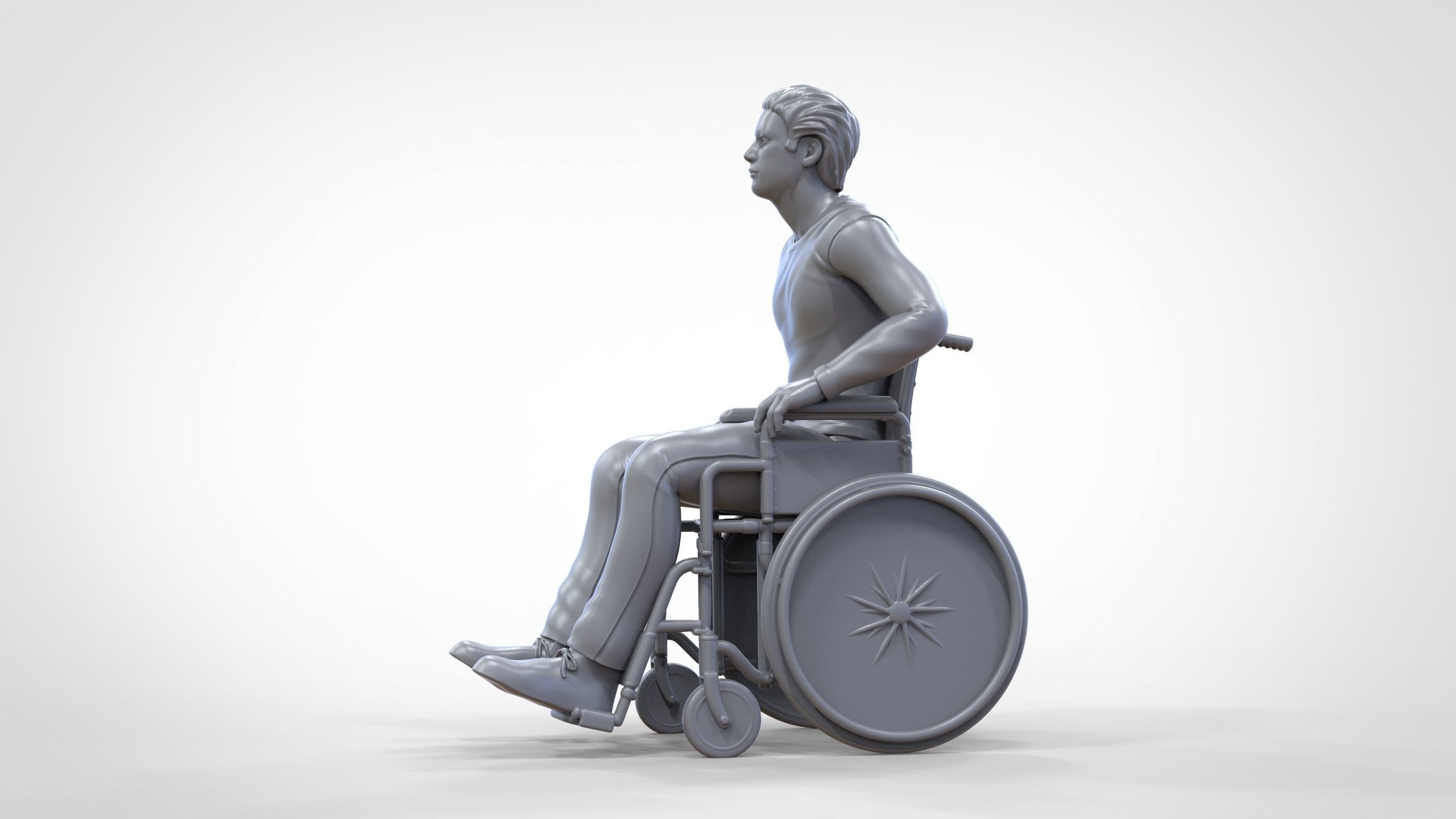 N2 Disabled man on wheelchair 3D print model_29