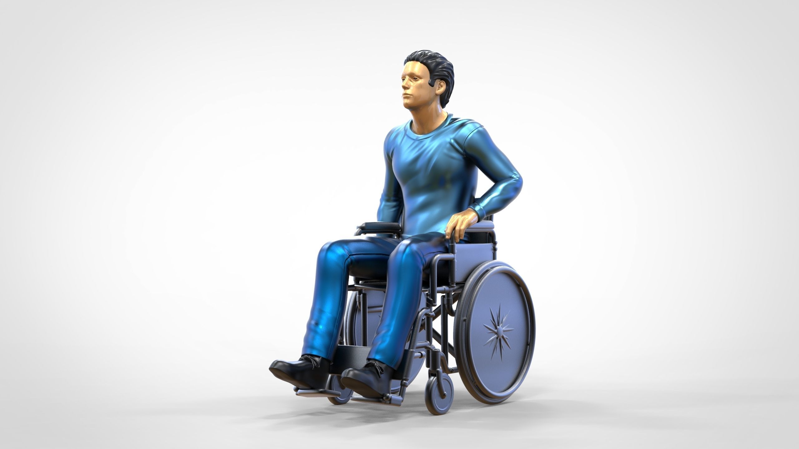 N2 Disabled man on wheelchair 3D print model_15
